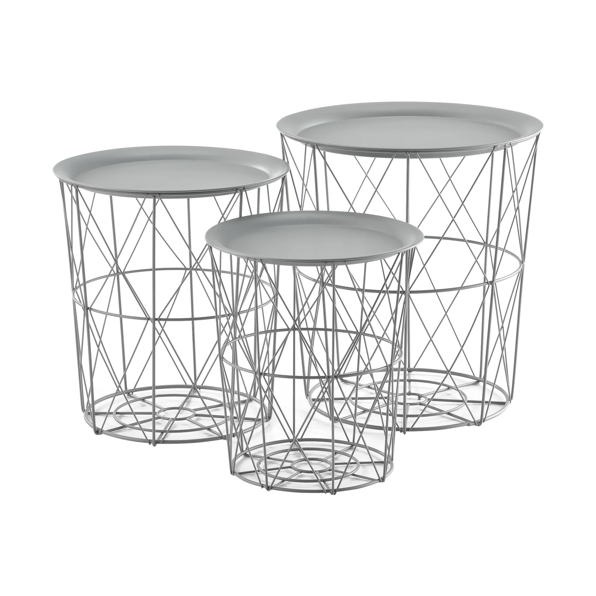 3er Set Metallkorb Beistelltisch Worcester en.casa - Image 2