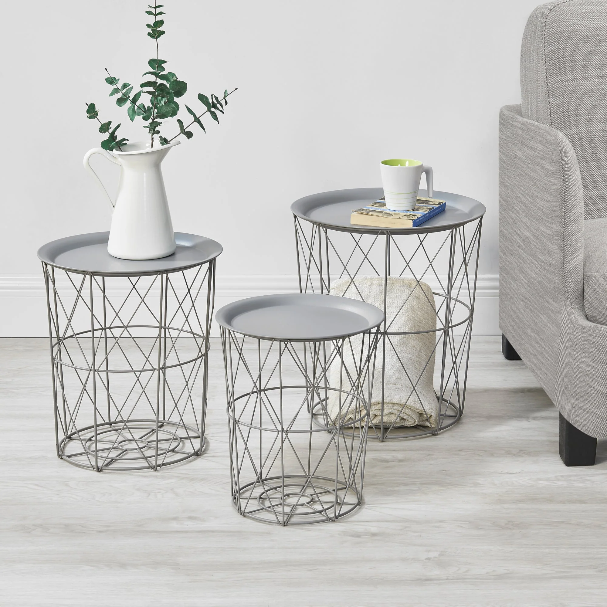 3er Set Metallkorb Beistelltisch Worcester en.casa - Image 6