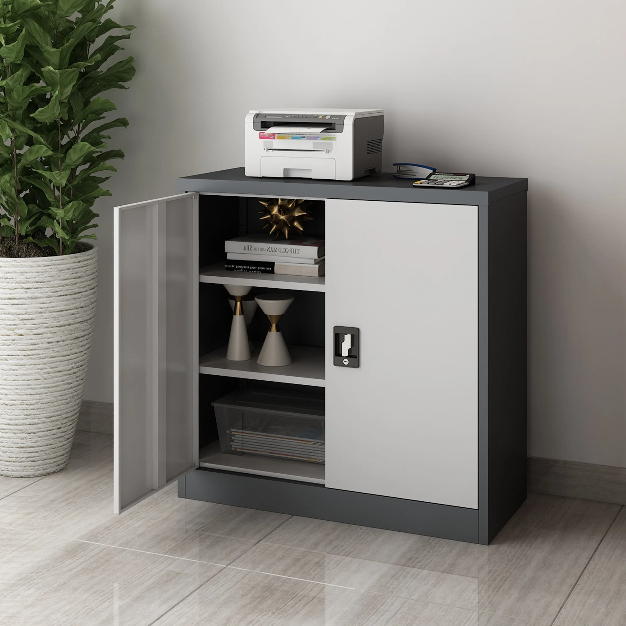 Aktenschrank Molise 90x40x90cm Stahl in versch. Farben [en.casa] - Image 5