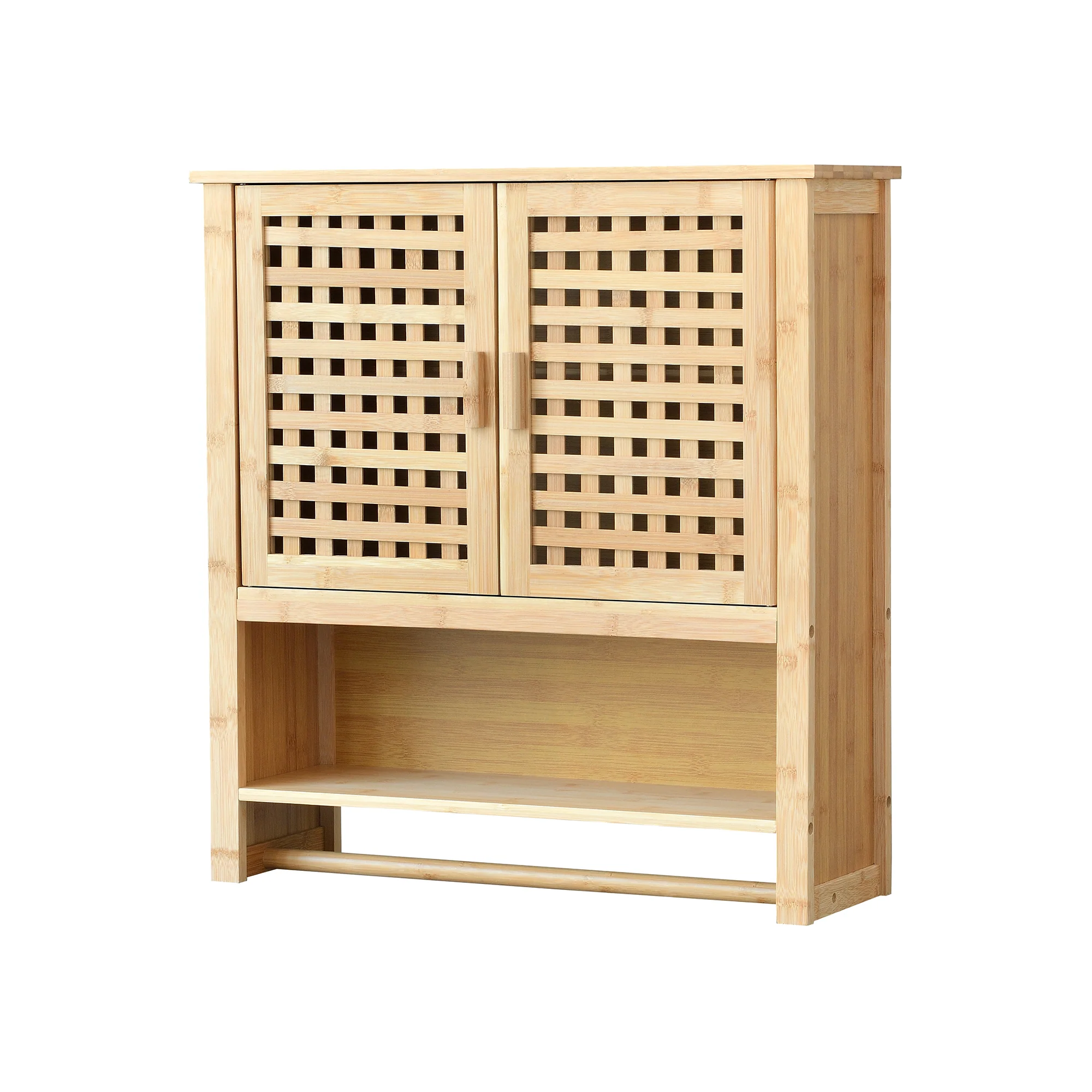 Badezimmerschrank Borlänge Hängeschrank Bambus 66 x 62 x 20 cm [en.casa]