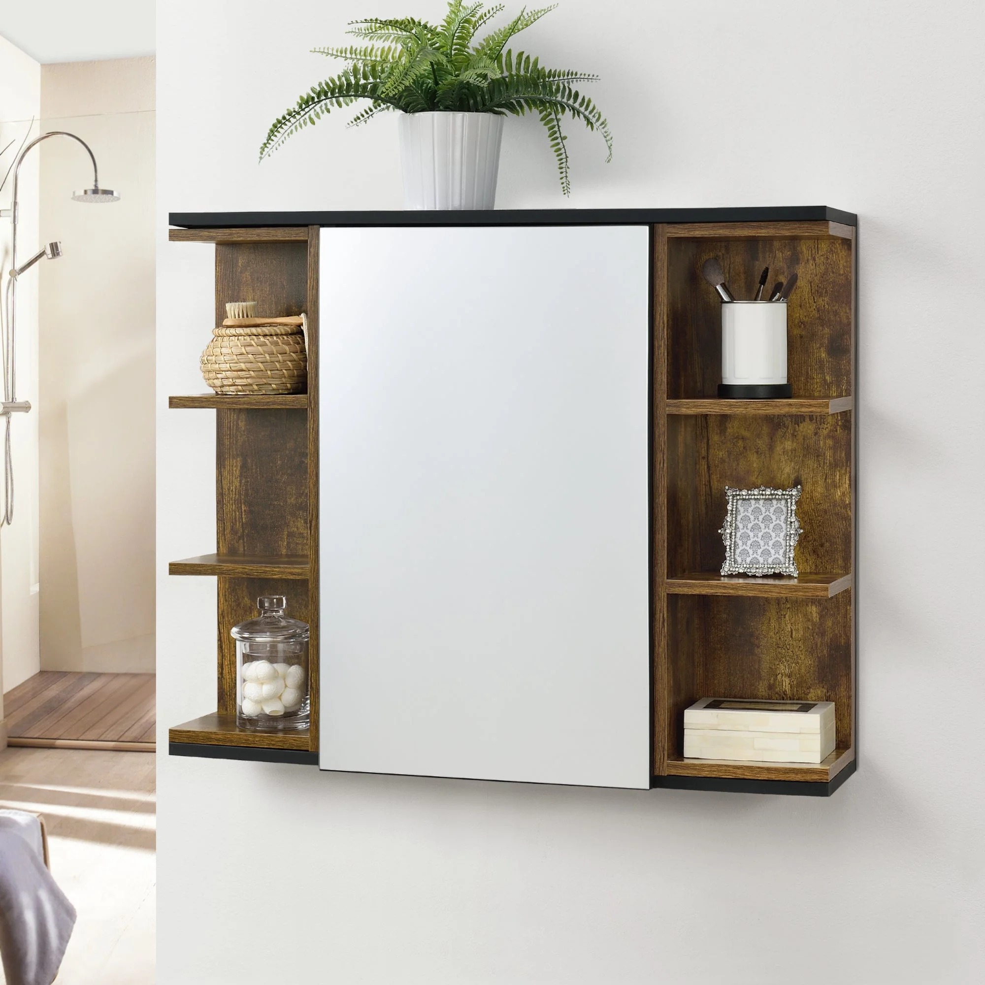 Badezimmerschrank Harstad 64x80x20 cm versch Farben en.casa - Image 5