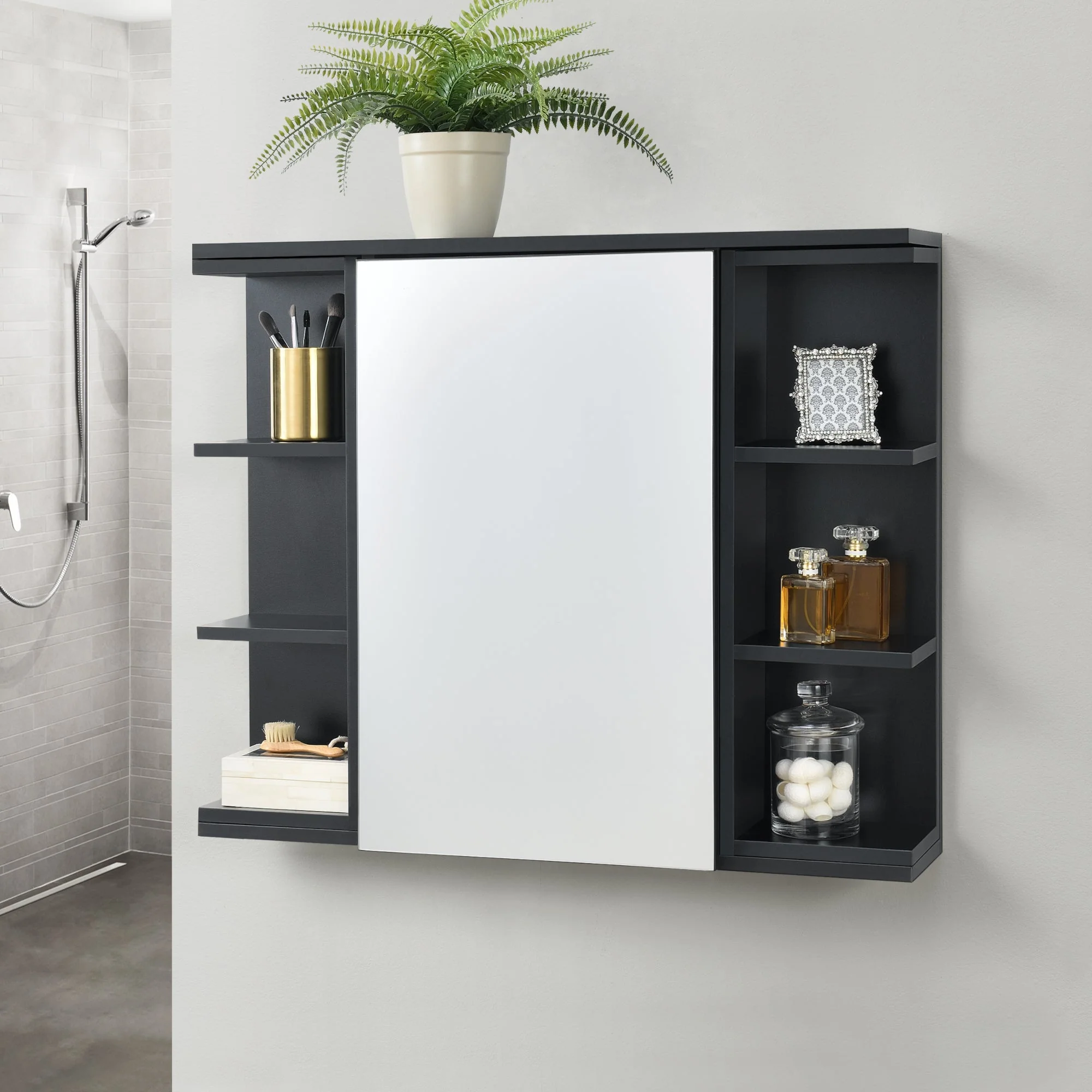 Badezimmerschrank Harstad 64x80x20 cm versch Farben en.casa - Image 6