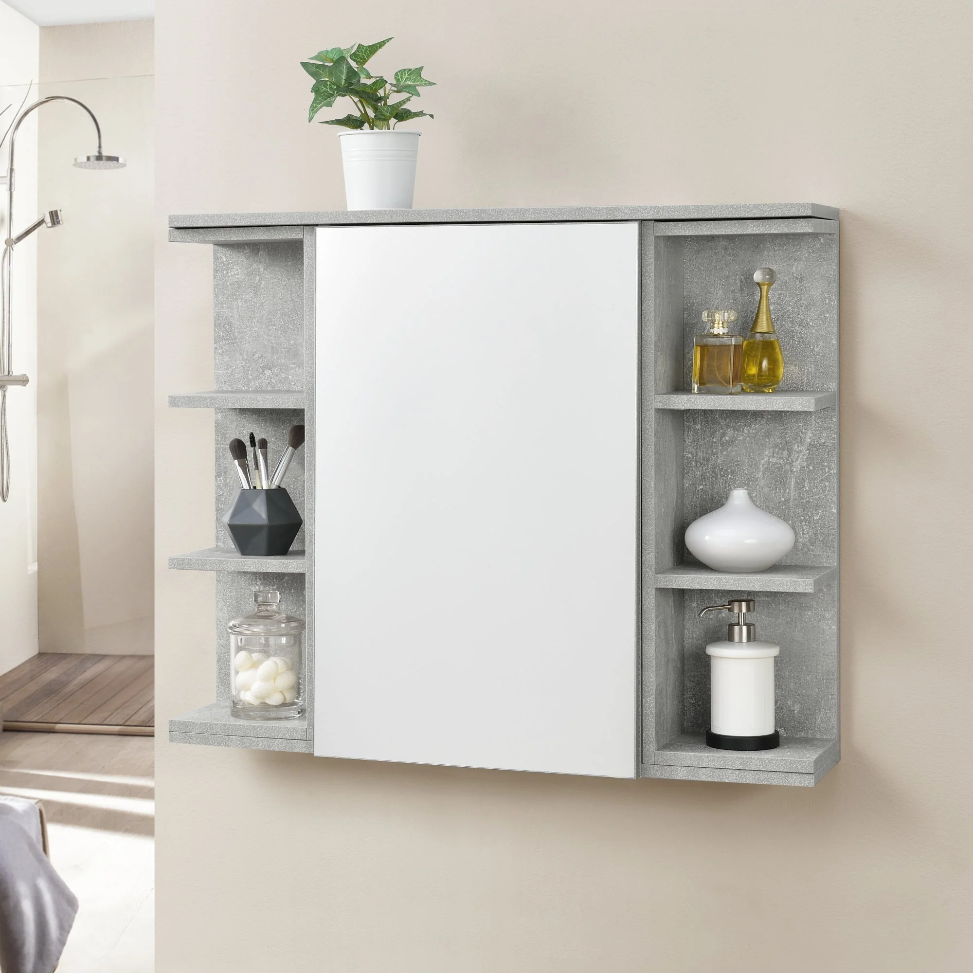 Badezimmerschrank Harstad 64x80x20 cm versch Farben en.casa - Image 7