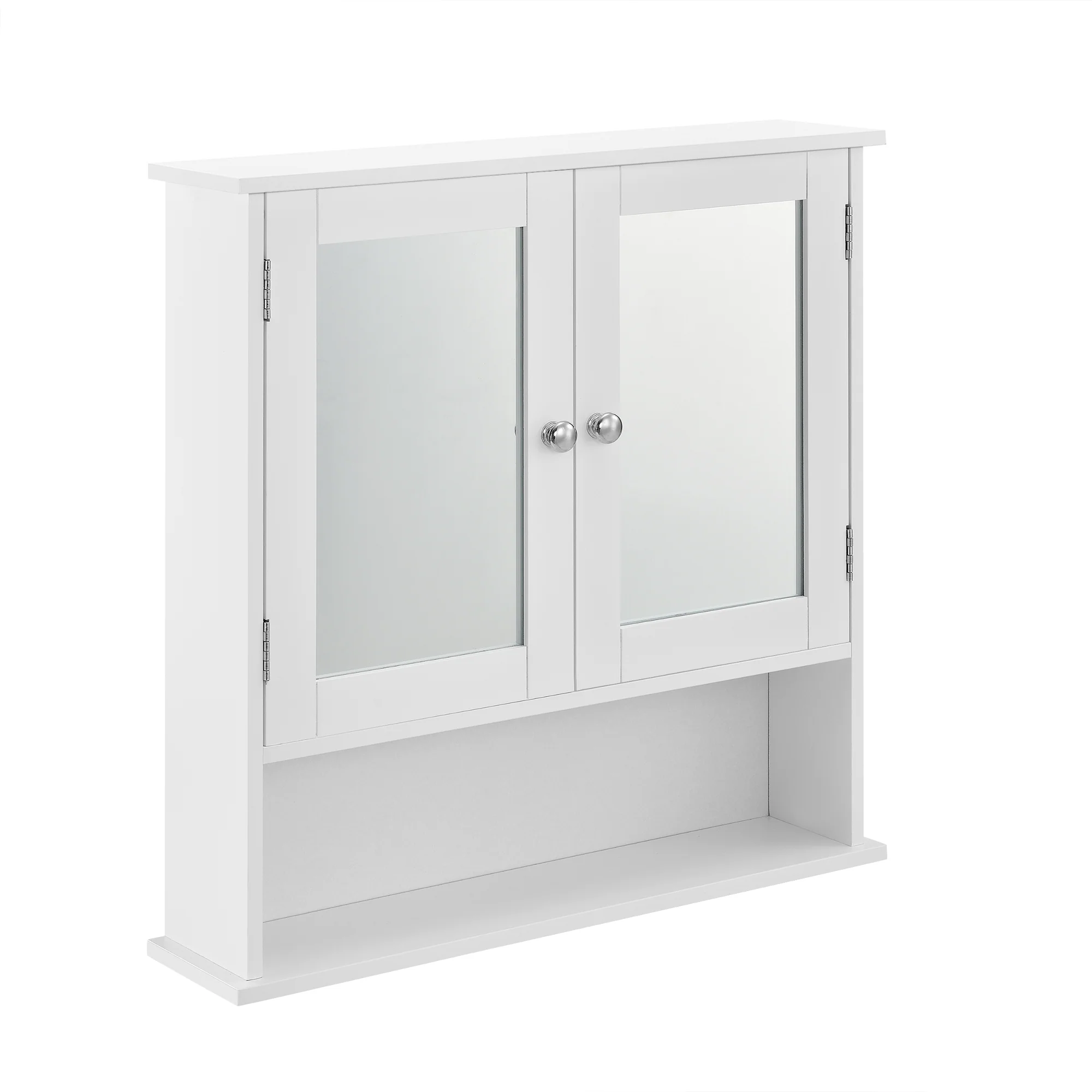 Badezimmerschrank Locust 58x56x13 cm Weiß [en.casa]