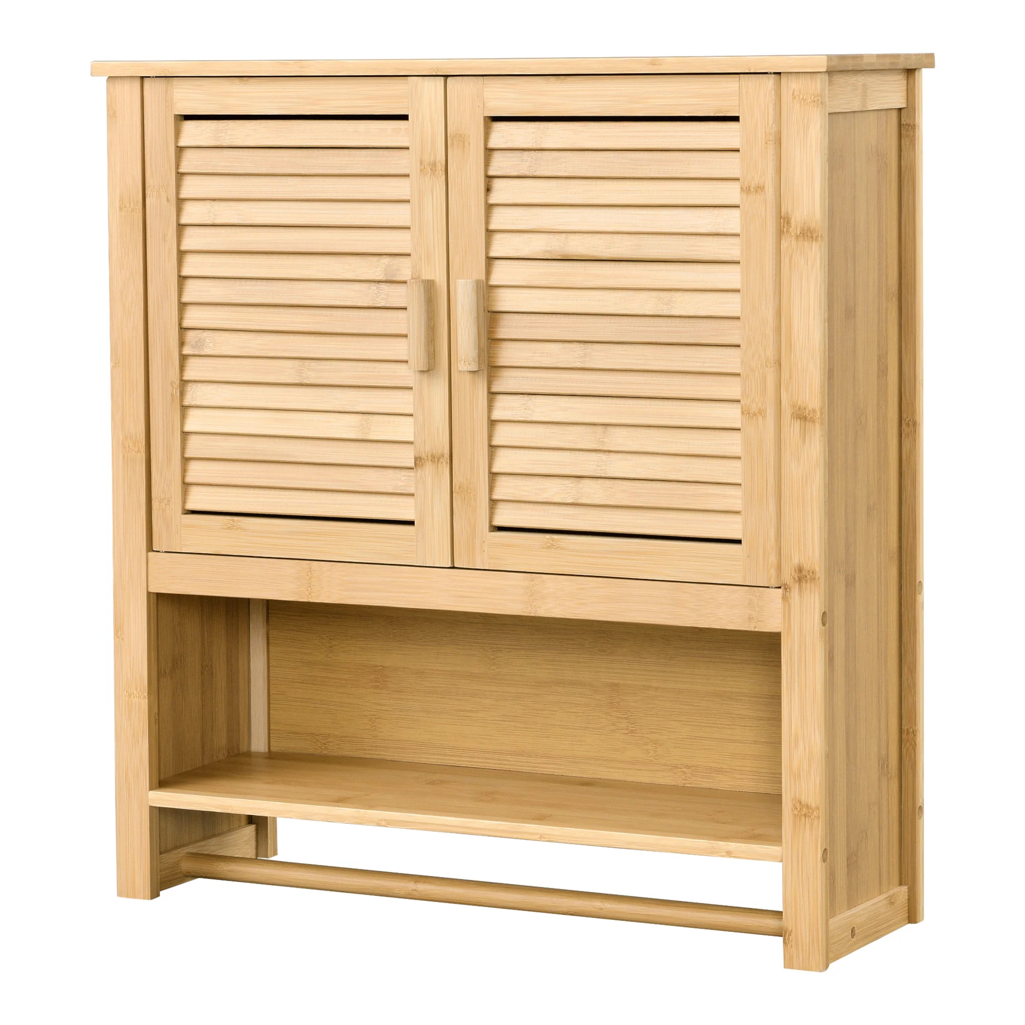 Badezimmerschrank Tyresö Hängeschrank Bambus 66 x 62 x 20 cm [en.casa]