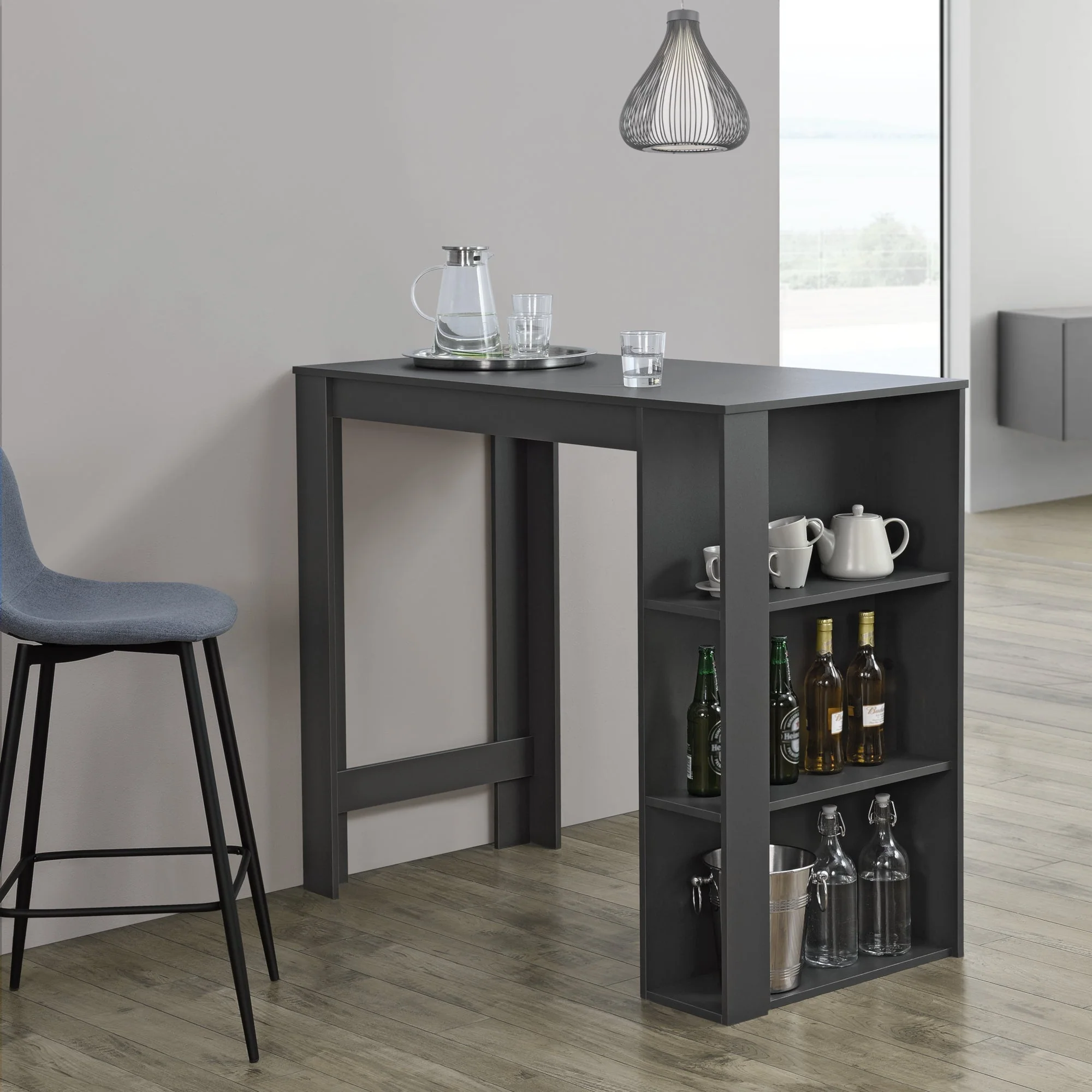 Bartisch Danderyd 120x60x106 cm mit 3 Ablagefächern [en.casa] - Image 15