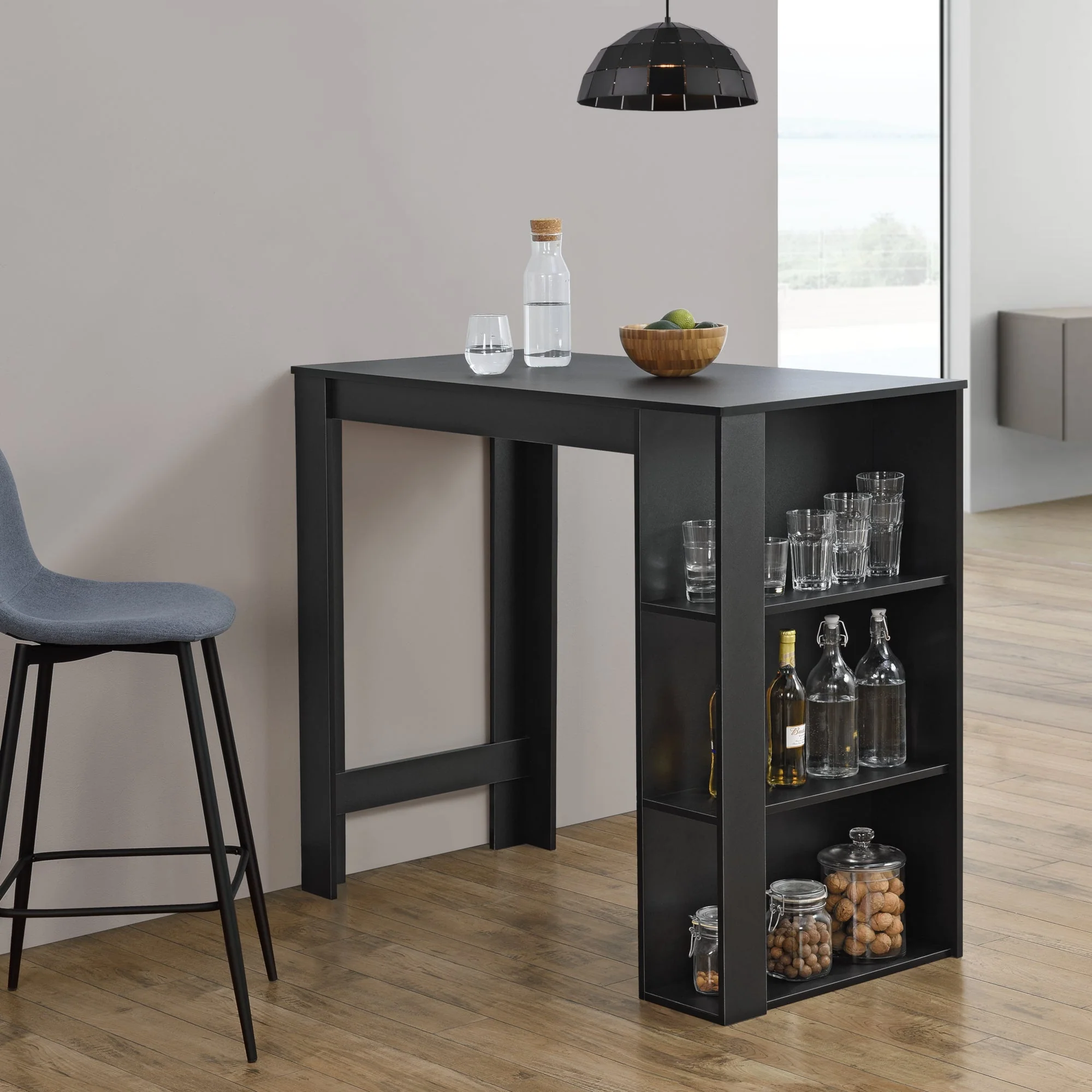 Bartisch Danderyd 120x60x106 cm mit 3 Ablagefächern [en.casa] - Image 16
