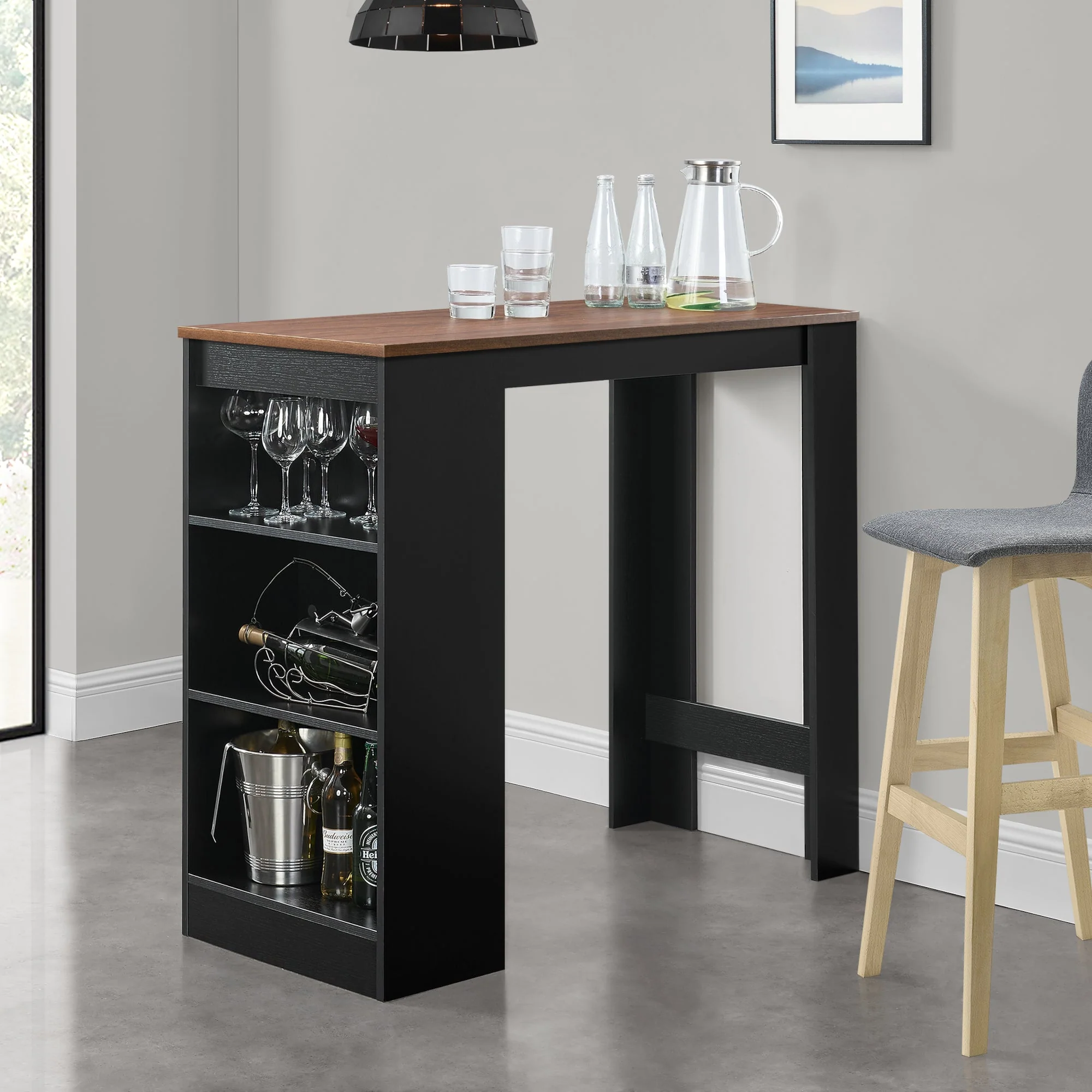 Bartisch Kouvola mit 3 Fächern 110x50x103 cm in versch. Farben [en.casa] - Image 8