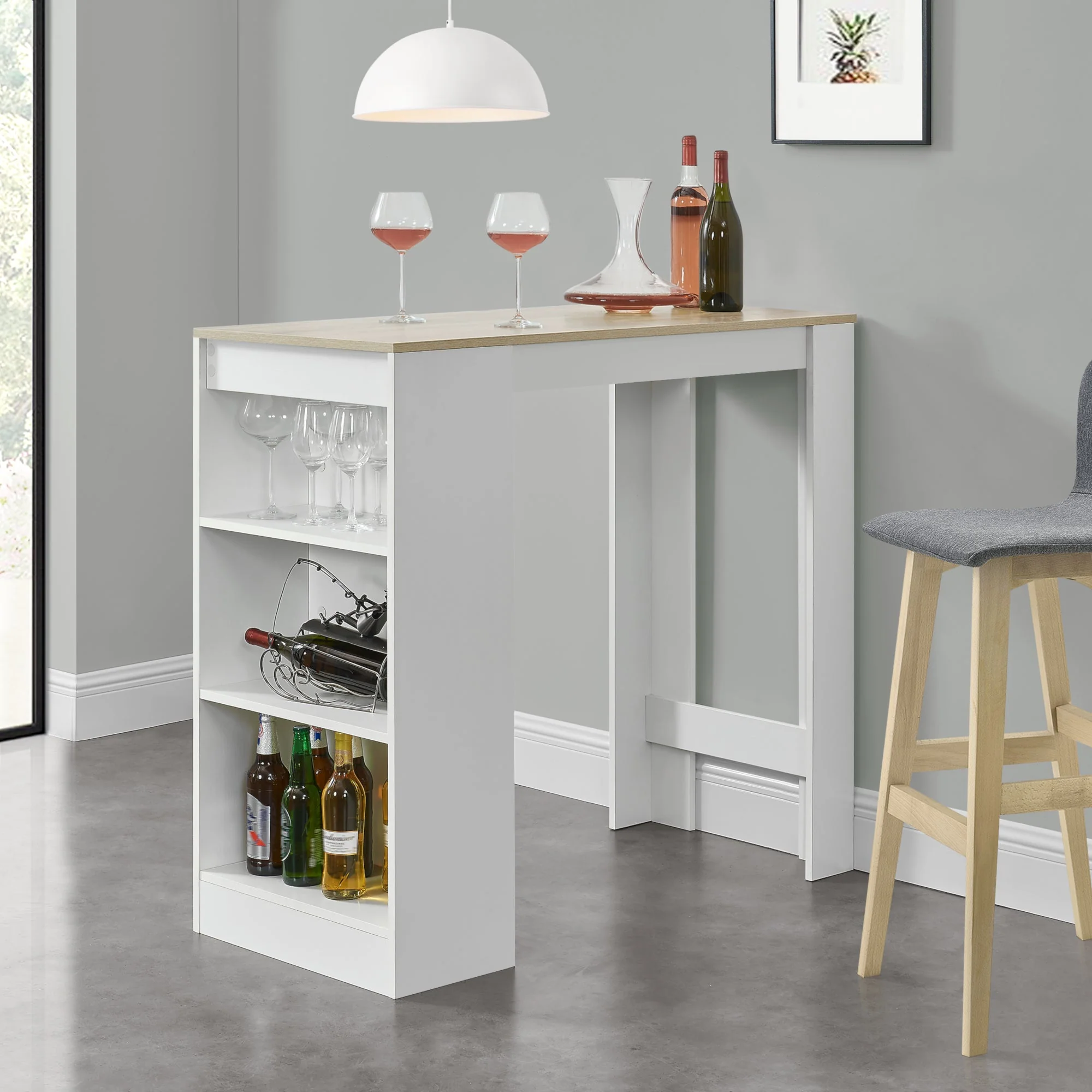 Bartisch Kouvola mit 3 Fächern 110x50x103 cm in versch. Farben [en.casa] - Image 9