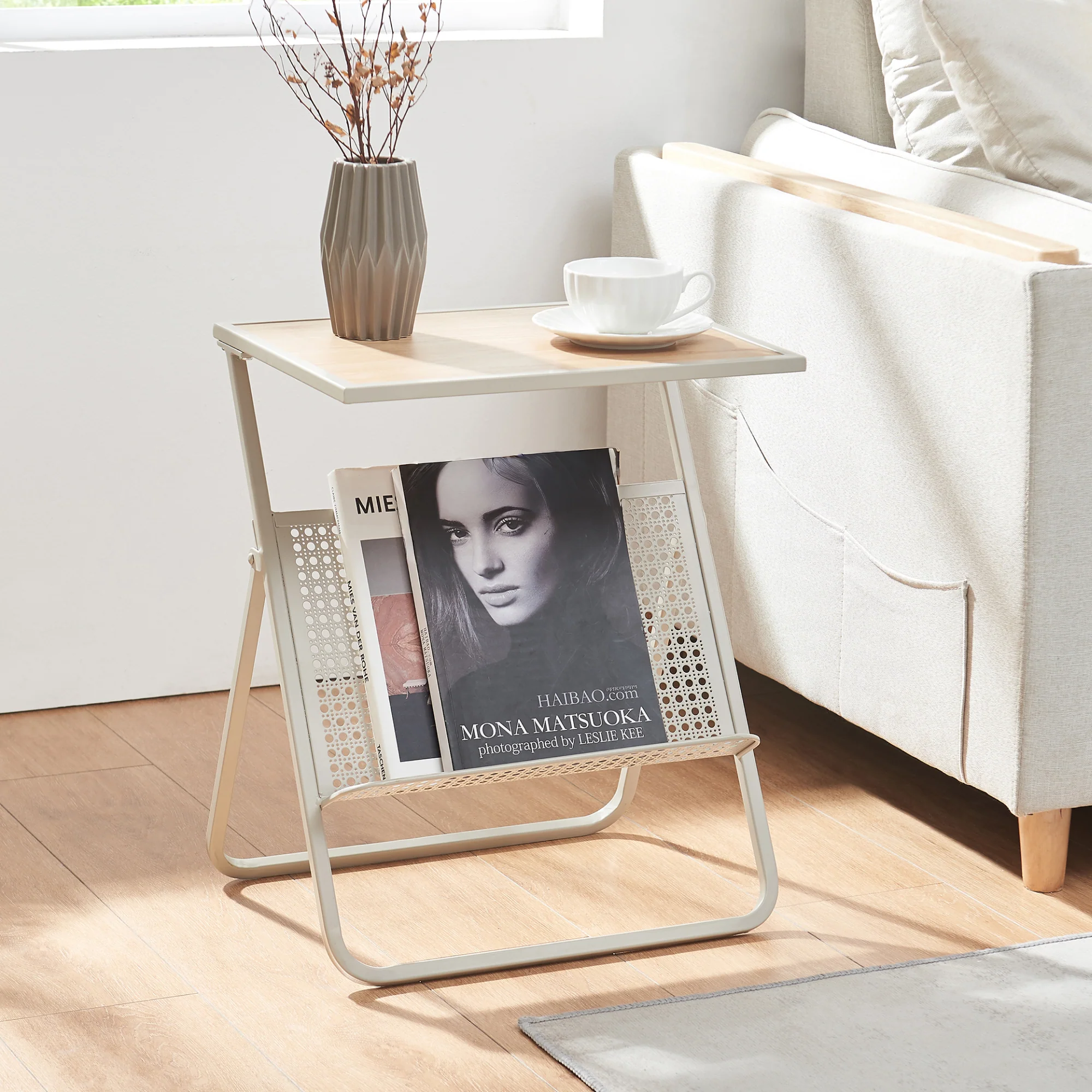Beistelltisch mit Zeitungsablage Jäller [en.casa] - Image 3