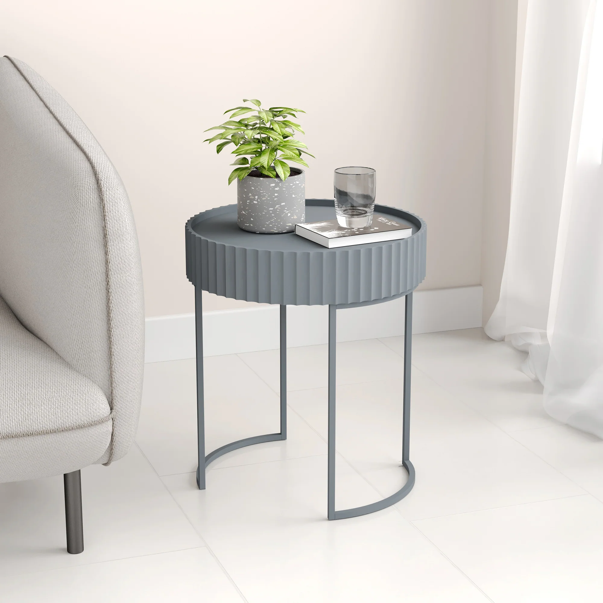 Beistelltisch Rill 46xØ40 cm [en.casa] - Image 3