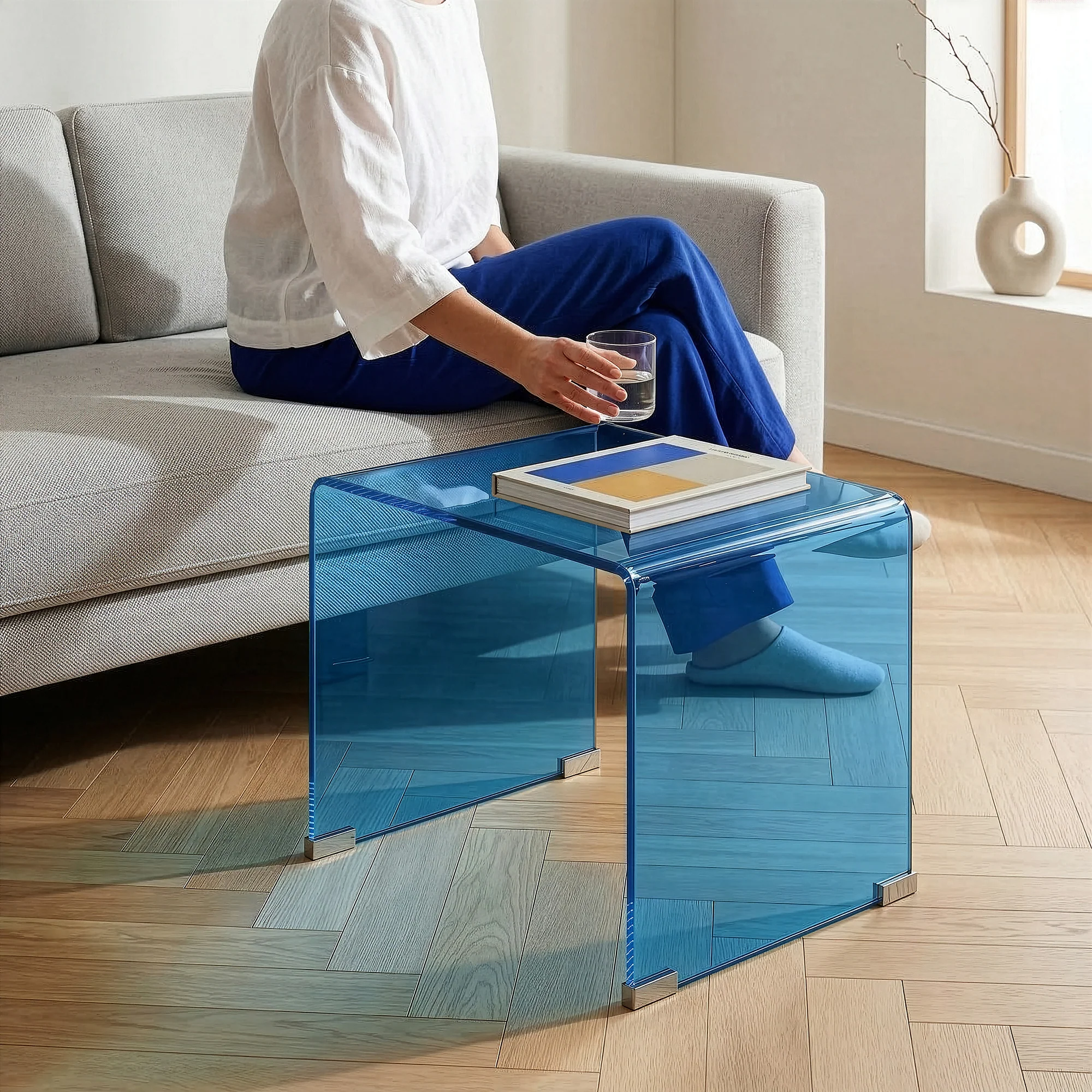 Beistelltisch Varlofrek Glas 50x50x50 cm [en.casa] - Image 6