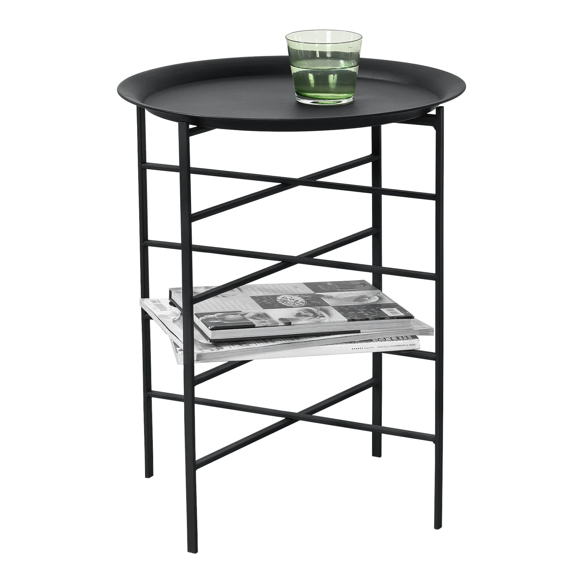 Beistelltisch Wiltz 40x40x53 cm Metall Schwarz en.casa