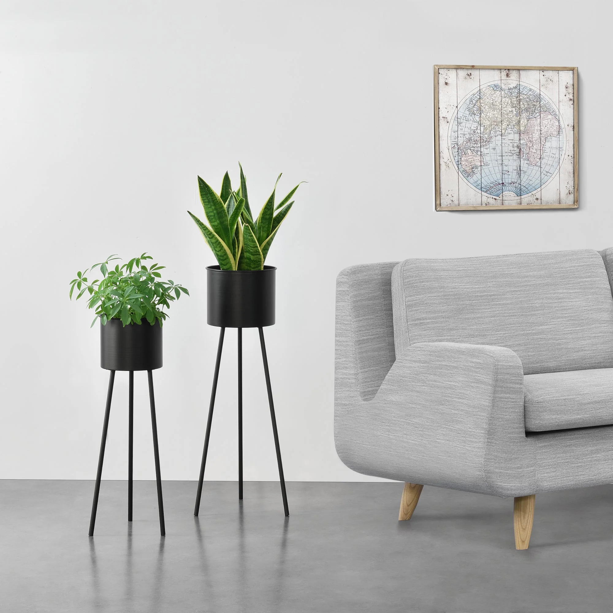 Blumenständer Dalhem 2er Set Schwarz en.casa - Image 2