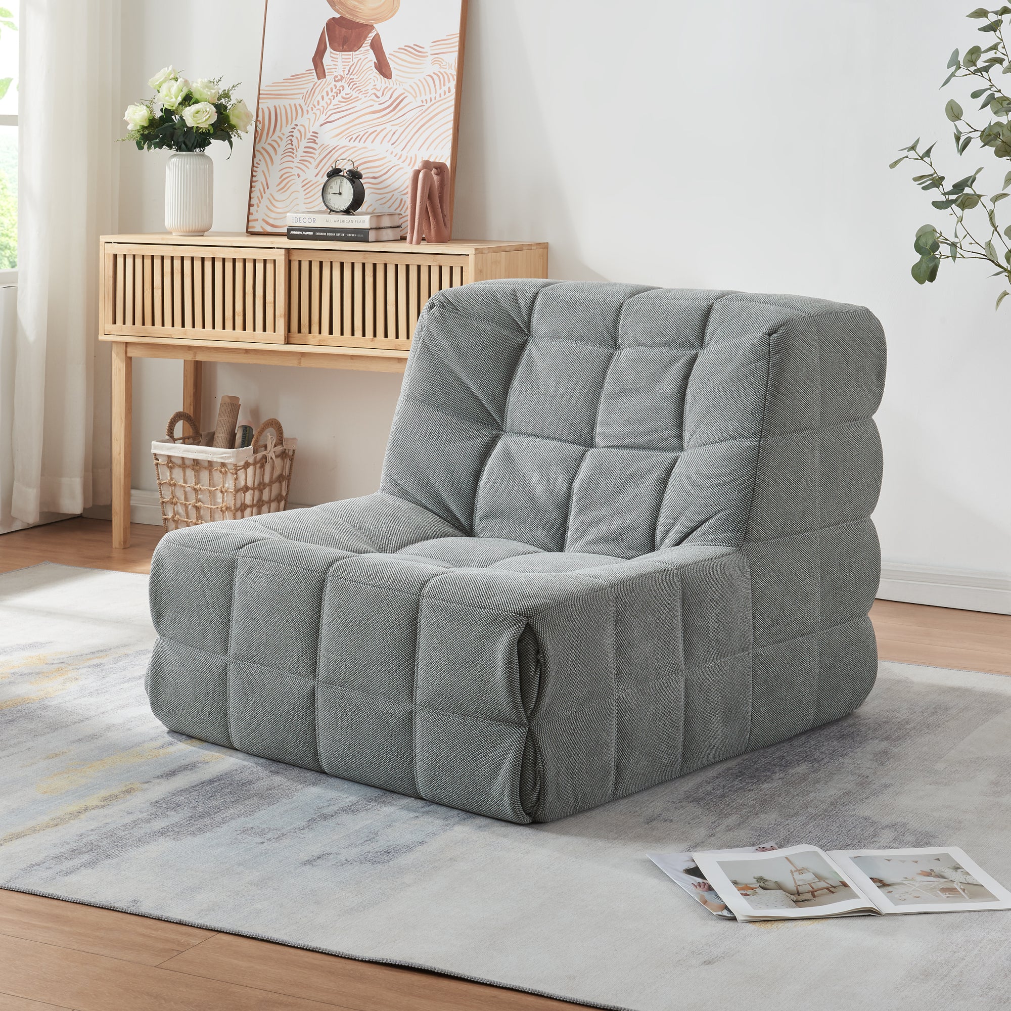 Bodensessel Koskyvn 75x90x100 cm Textil [en.casa] - Image 4