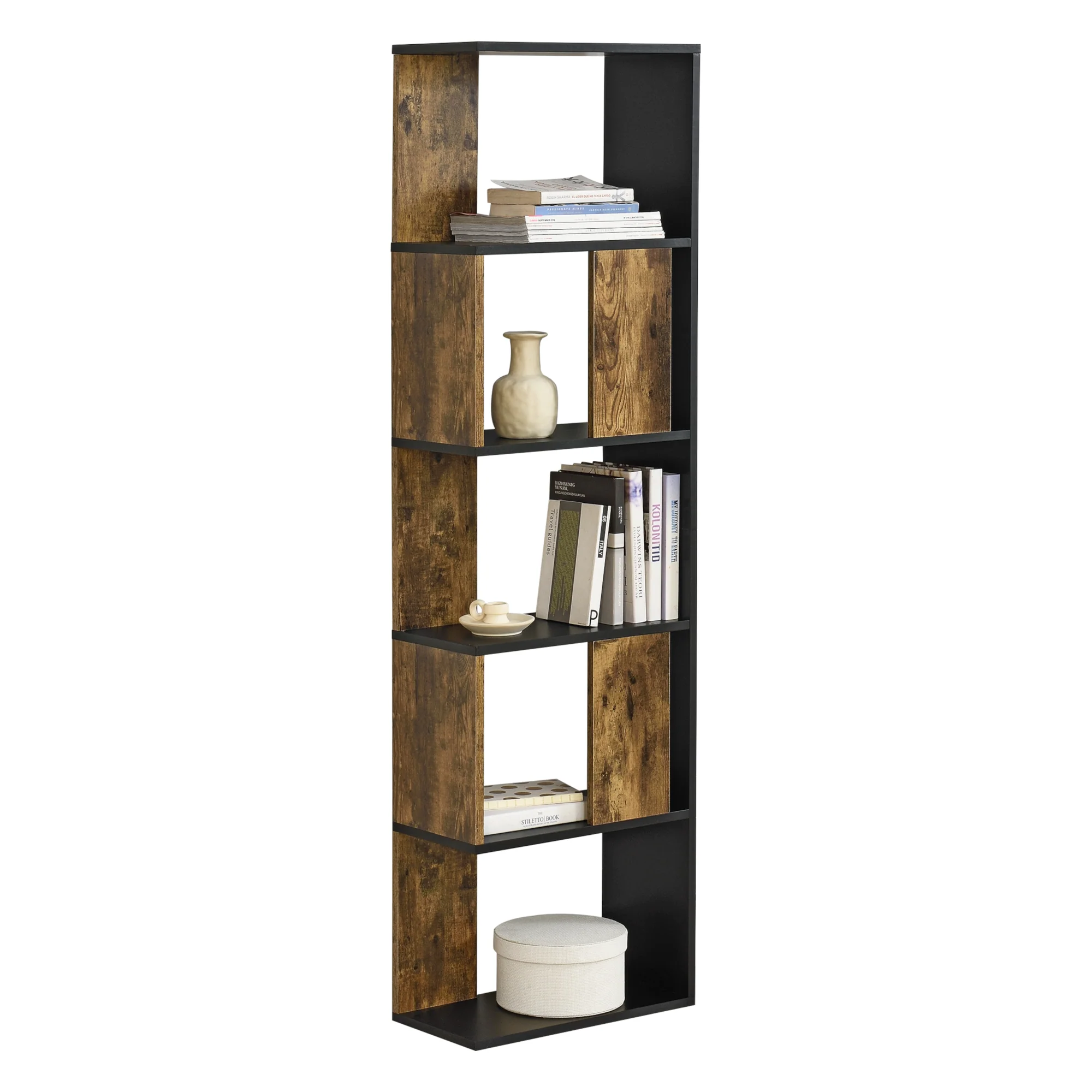 Bücherregal Aneby 159x45x24cm mit 5 Ablageflächen versch. Farben [en.casa] - Image 3