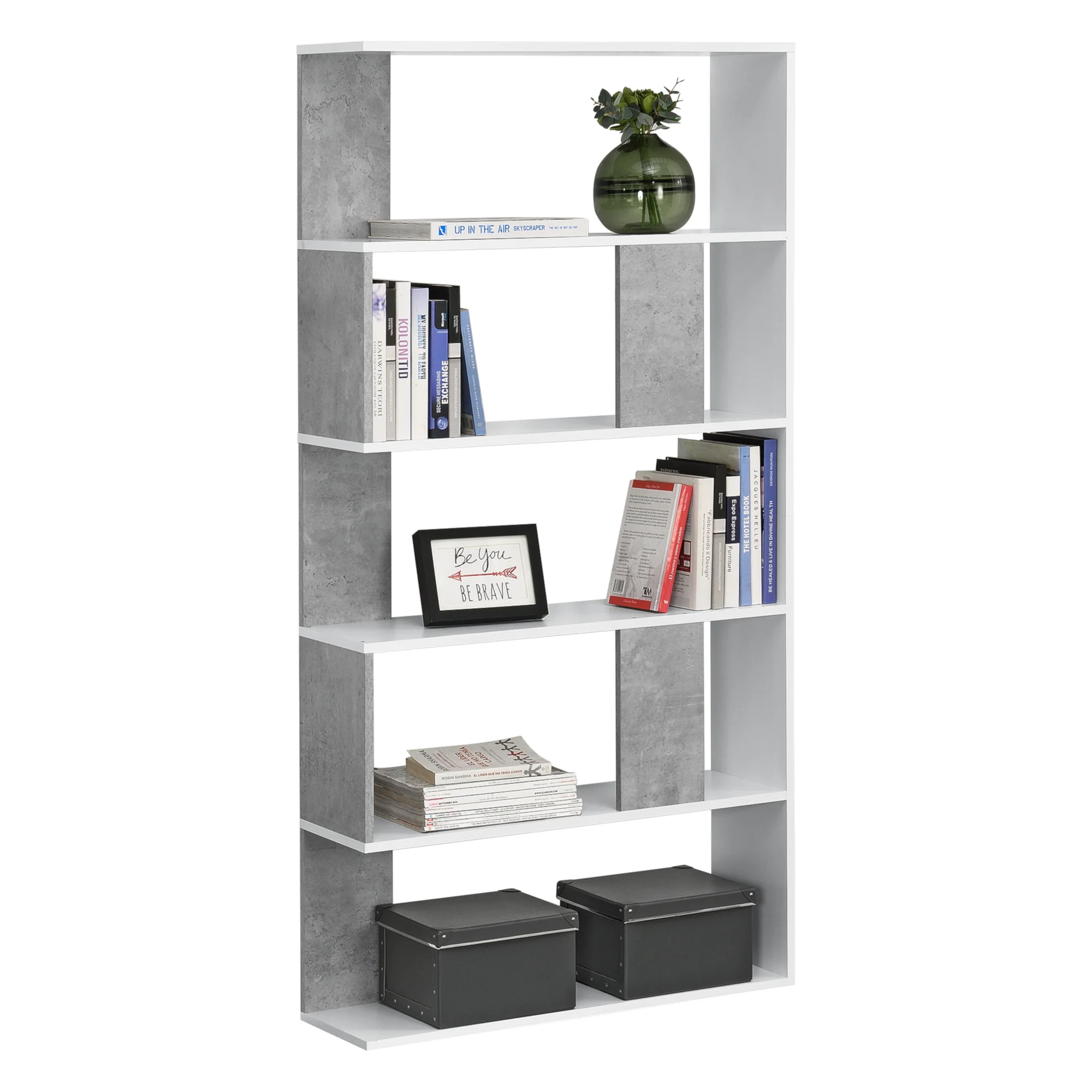 Bücherregal Aneby 159x80x24cm mit 5 Ablageflächen versch. Farben [en.casa]