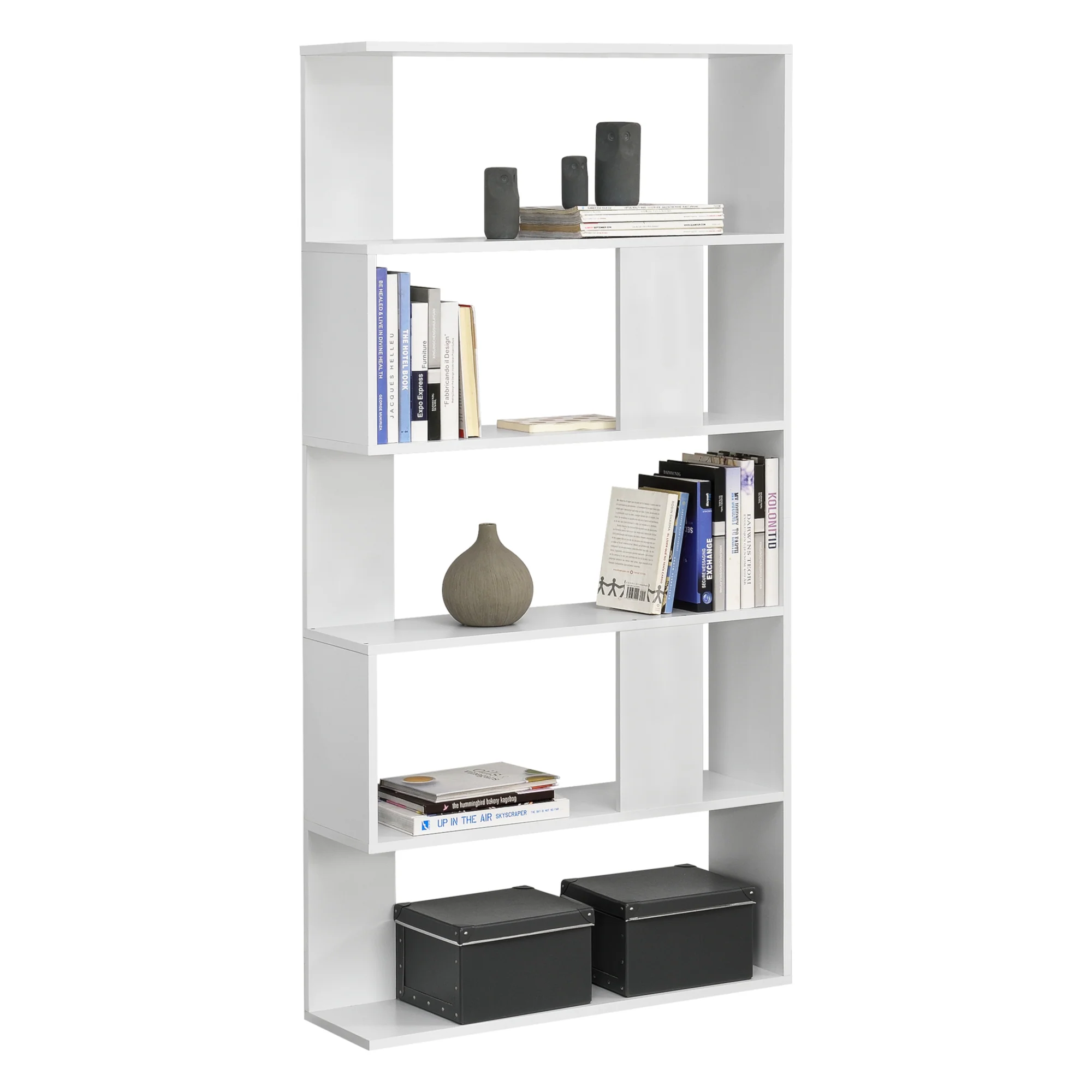 Bücherregal Aneby 159x80x24cm mit 5 Ablageflächen versch. Farben [en.casa] - Image 4