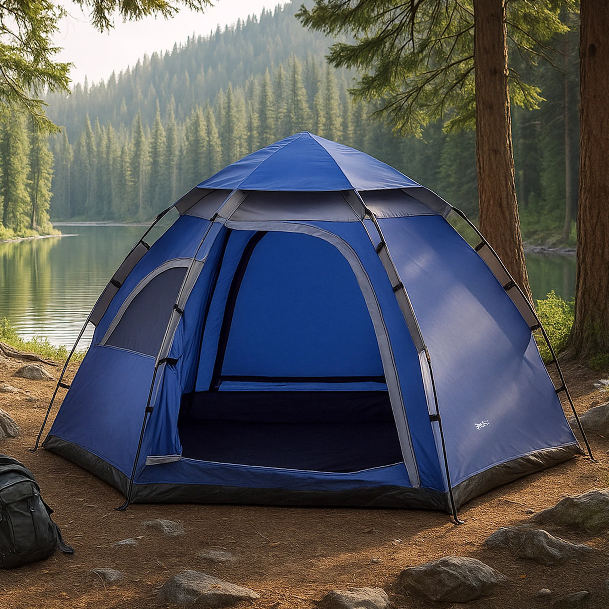 Campingzelt Nybro Pop Up Kuppelzelt 240x205x140cm in versch. Farben [pro.tec] - Image 3