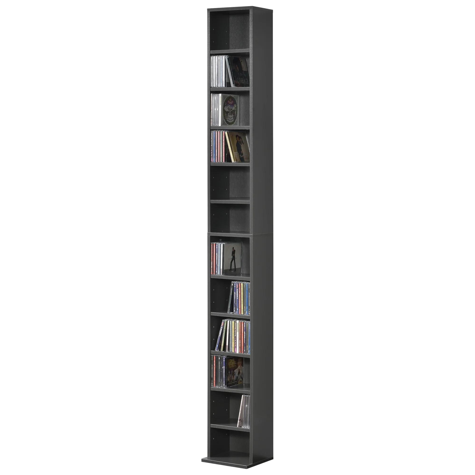CD Regal Tynset 175x20x20 cm mit 12 Fächern [en.casa] - Image 3