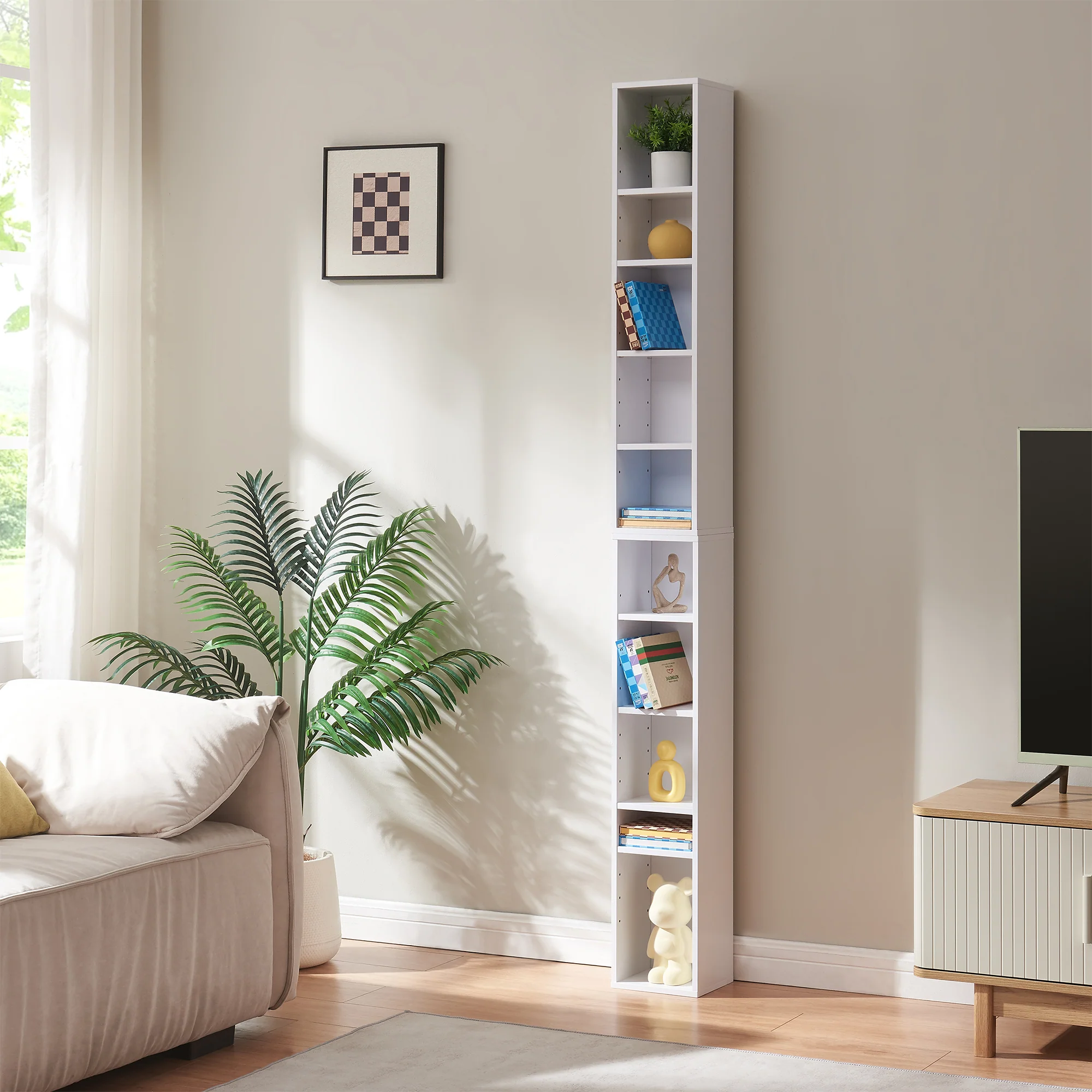 CD Regal Tynset 187x20x17 cm mit 10 Fächern [en.casa]