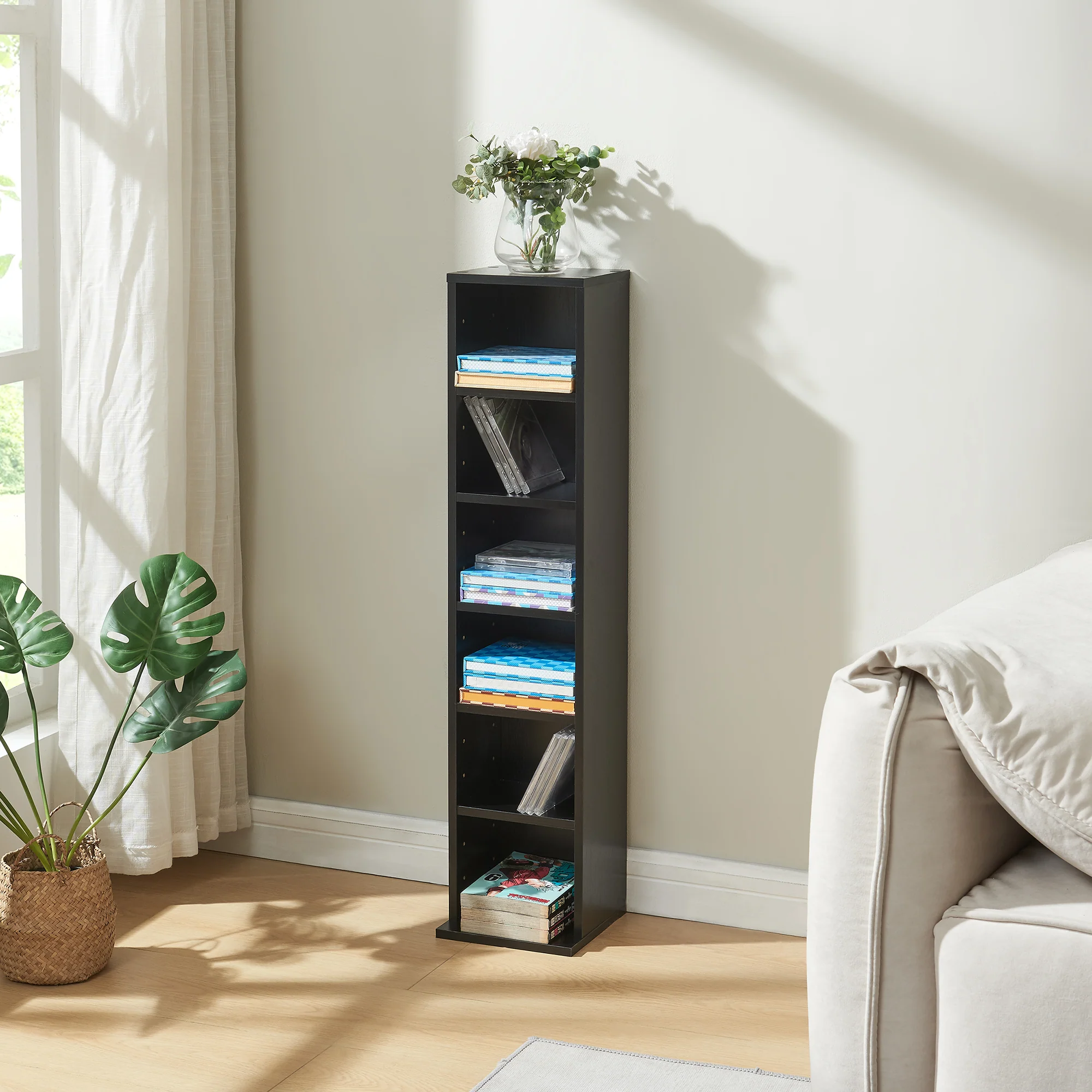 CD Regal Tynset 90x20x20 cm mit 6 Fächern [en.casa] - Image 6