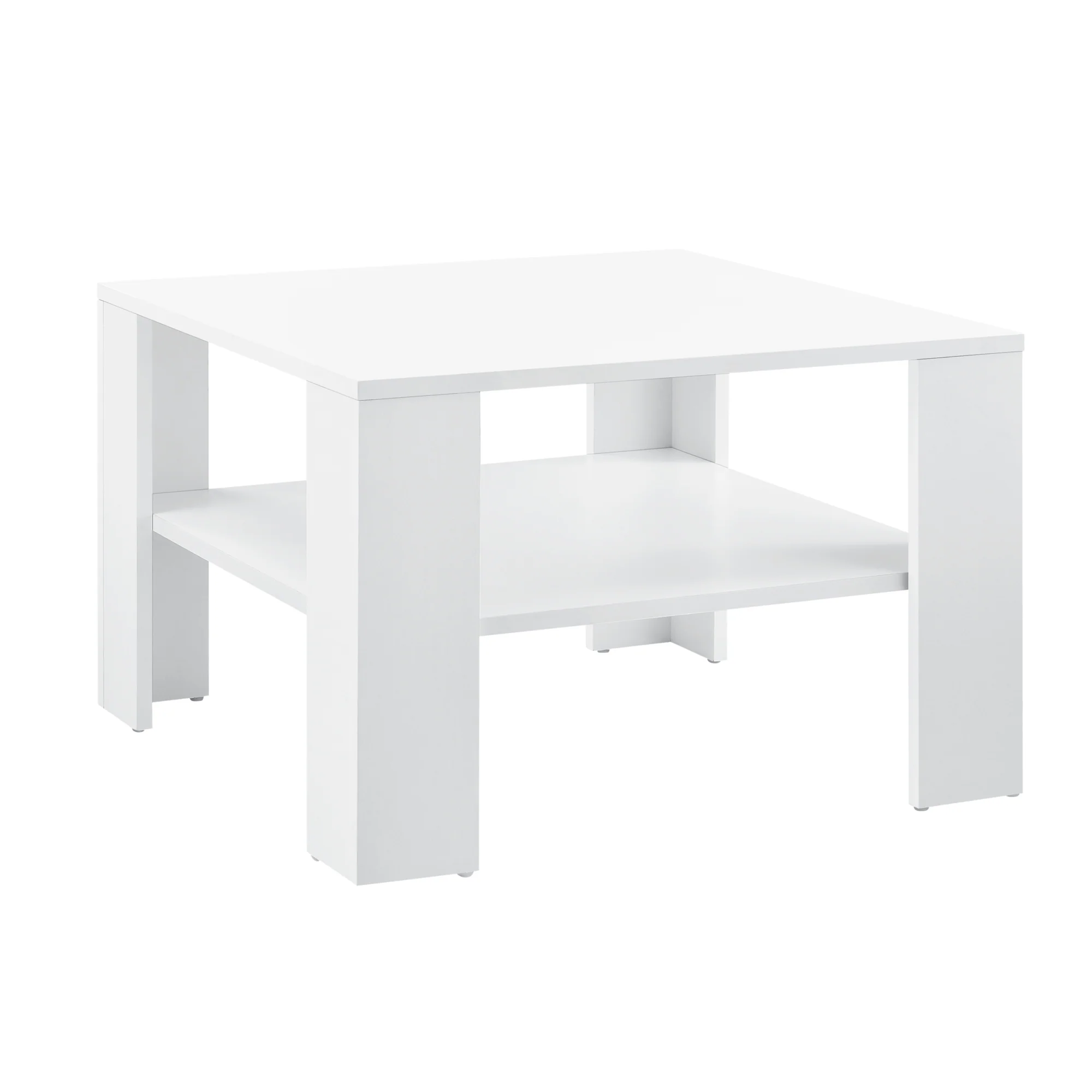 Couchtisch Aachen 60x60x40 cm mit Ablage Weiß en.casa