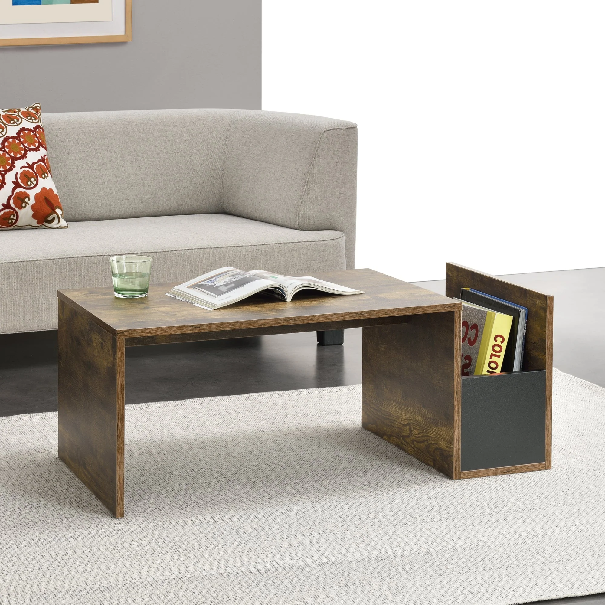 Couchtisch BollnÀs 90x45x35 cm mit Ablagefach versch. Farben en.casa - Image 6