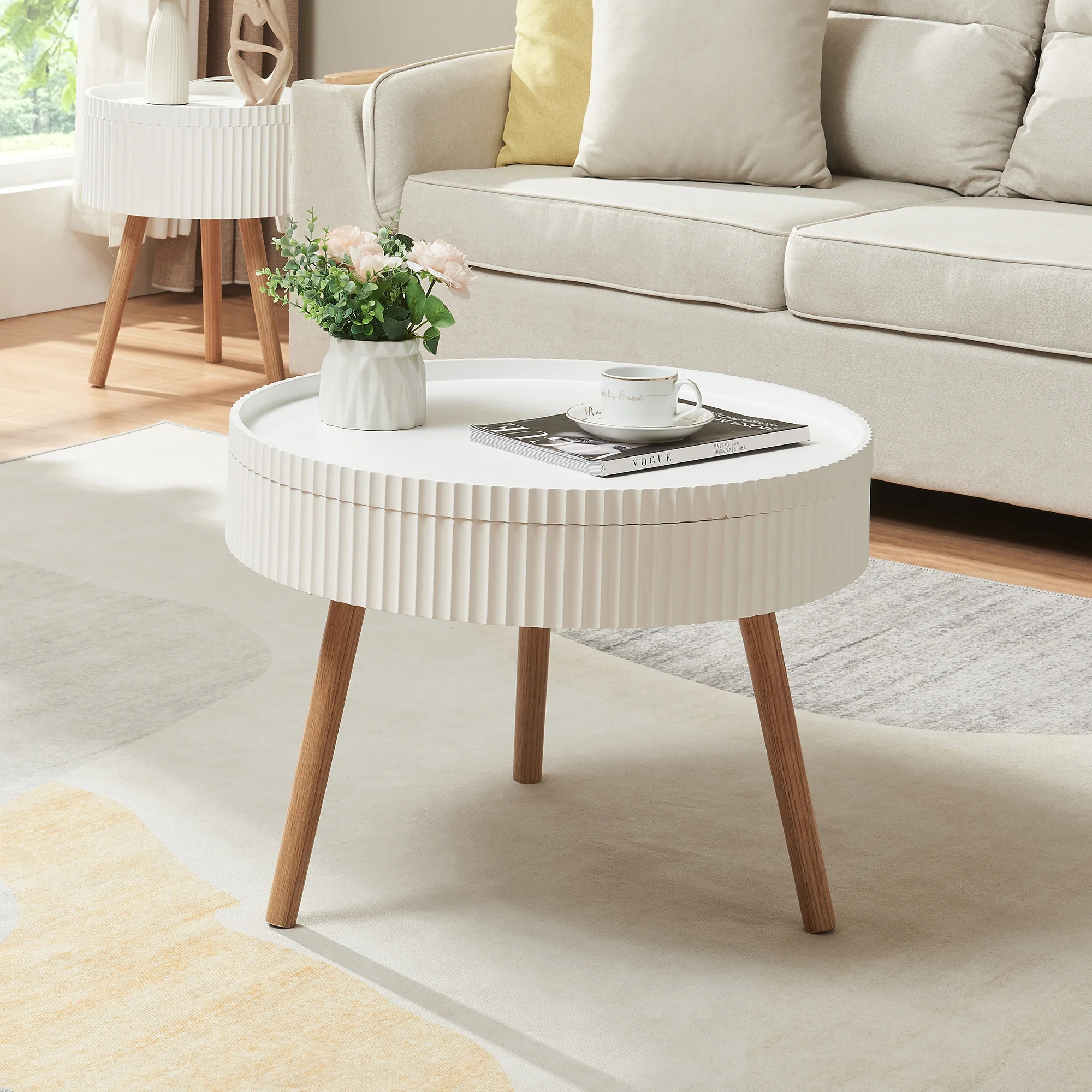 Couchtisch Bongard Weiß Ø60x45 cm [en.casa] - Image 3