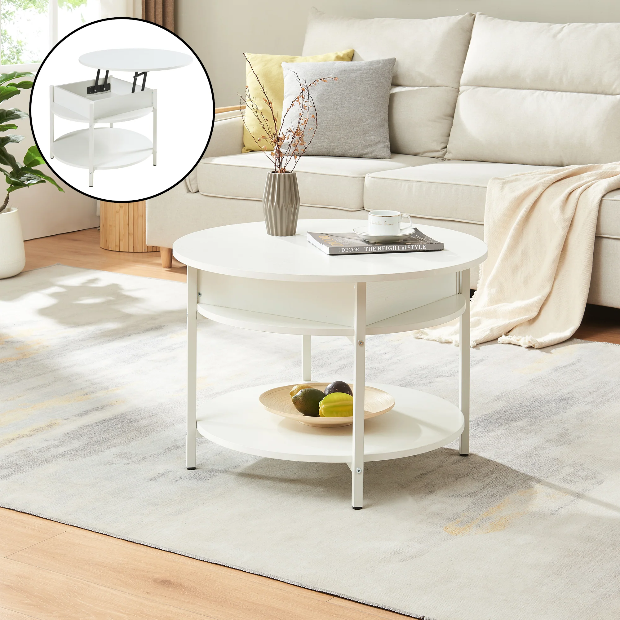 Couchtisch Kandas mit Hebeplatte [en.casa]