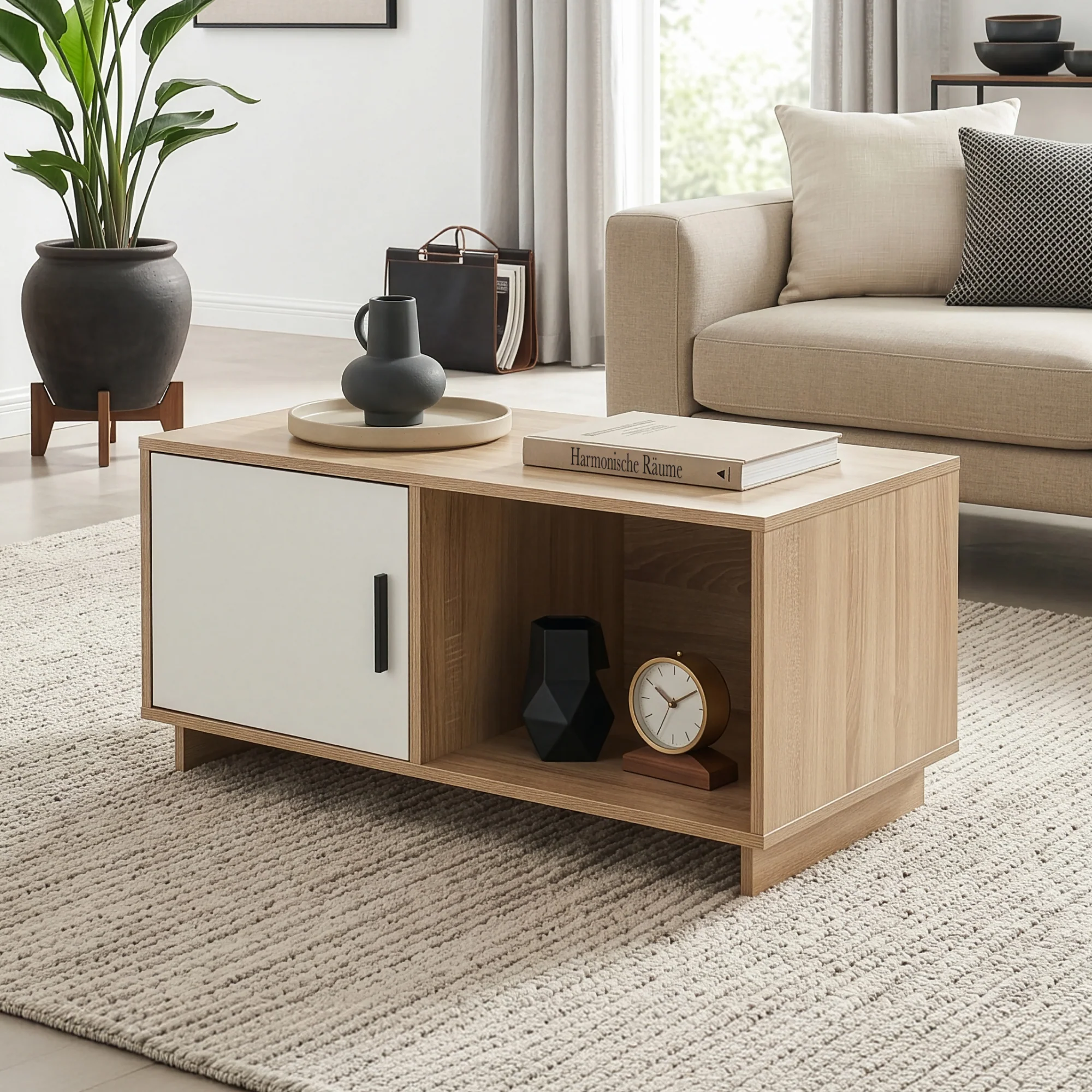 Couchtisch Kenta 80x45x40 cm Sonoma-Eicheoptik/Weiß [en.casa] - Image 2
