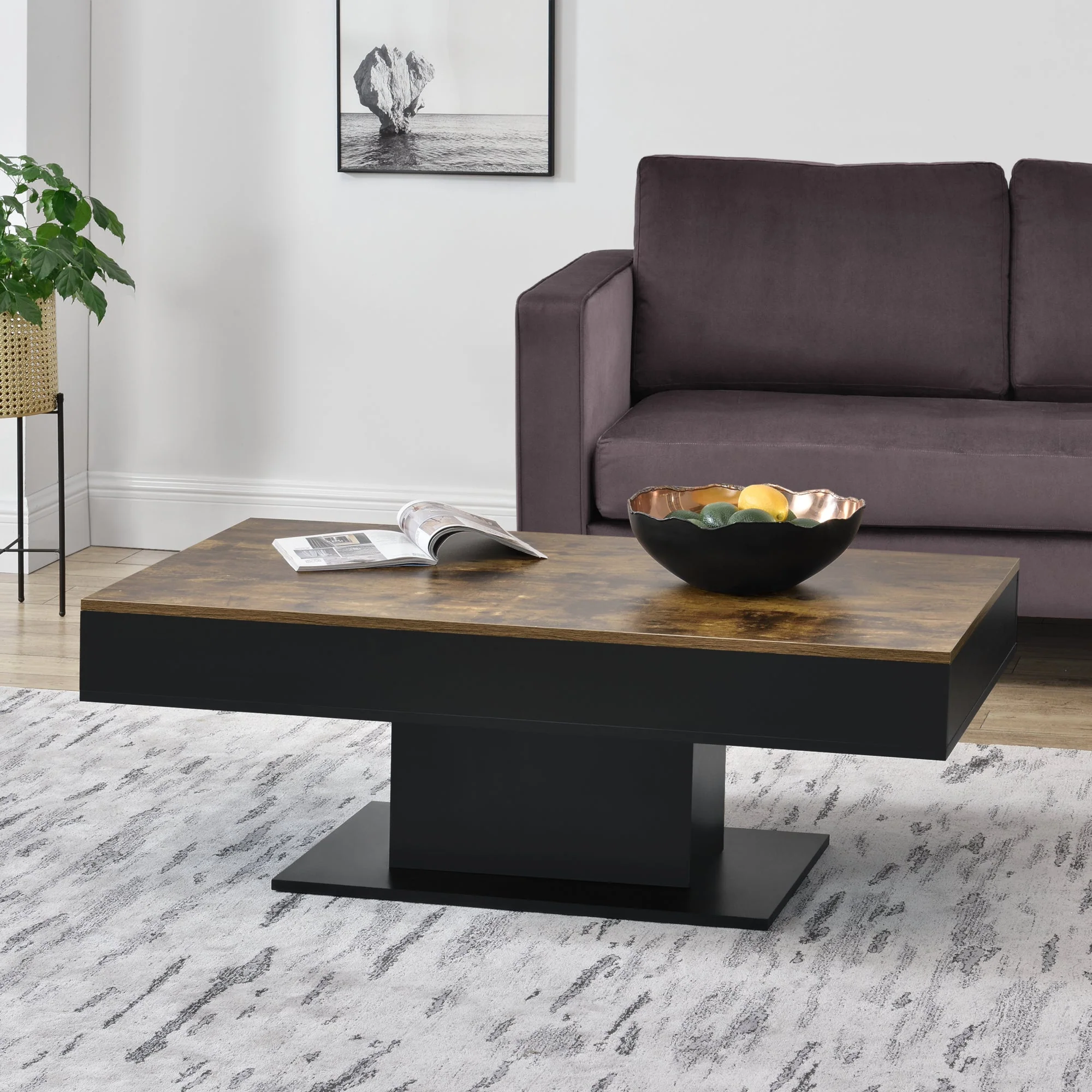 Couchtisch Lünen Holzoptik/Schwarz [en.casa] - Image 2