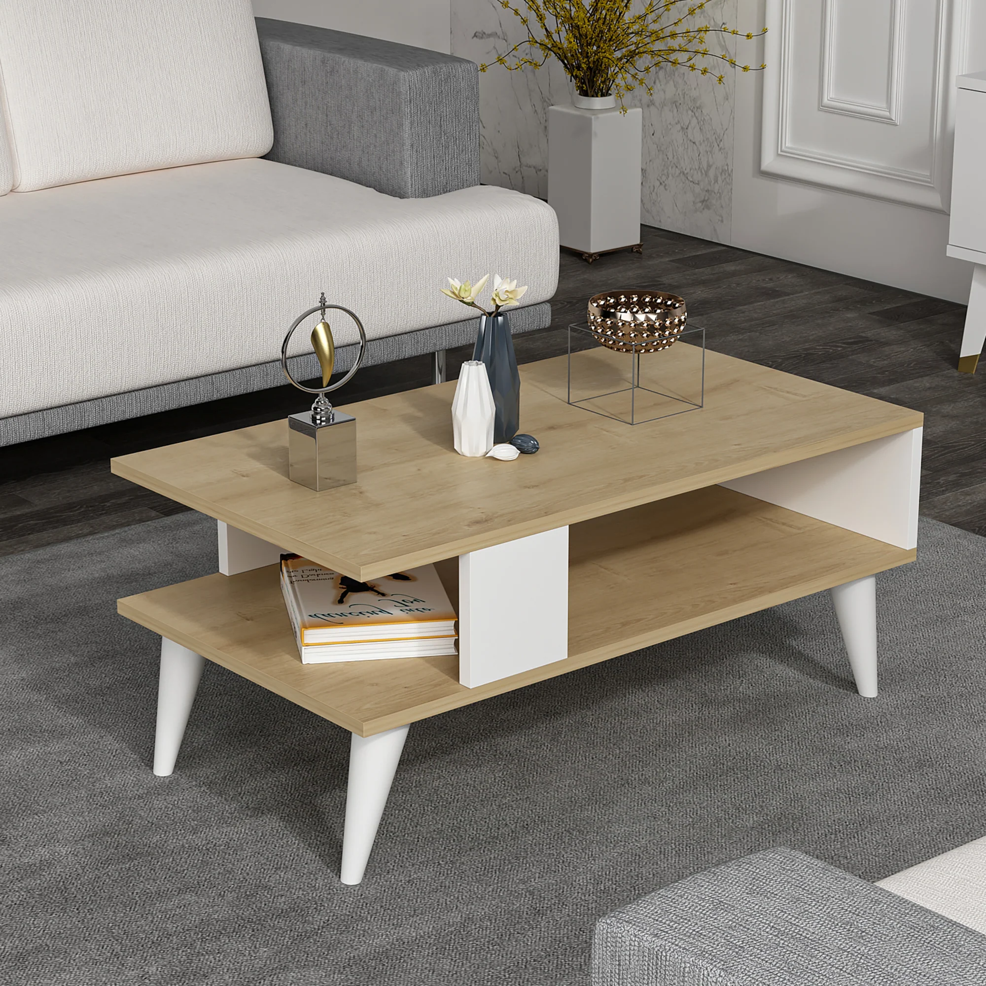 Couchtisch Lycksele 40x90x45 cm in versch. Farben [en.casa] - Image 5