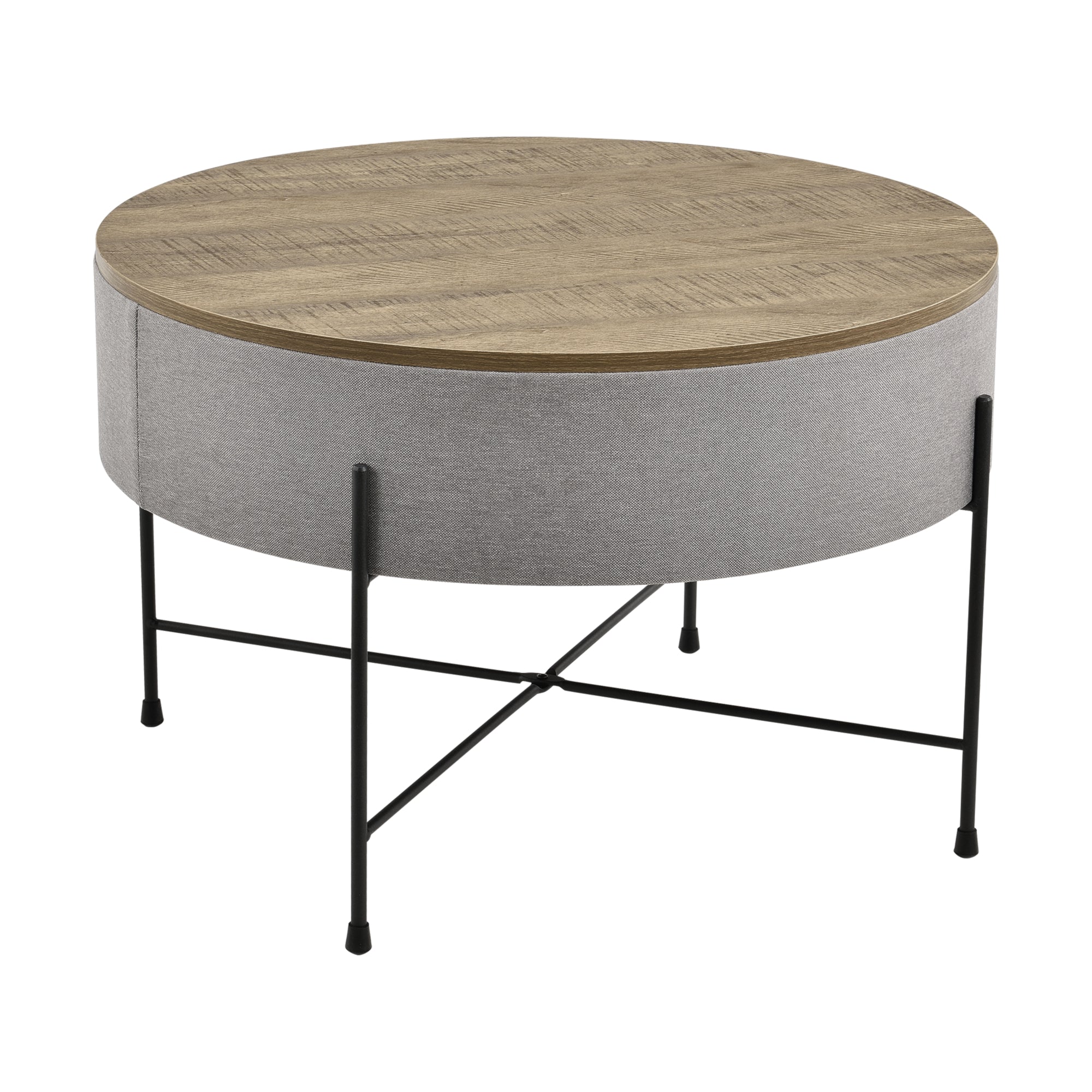 Couchtisch Tauranga Rund Wallnussoptik/Grau en.casa