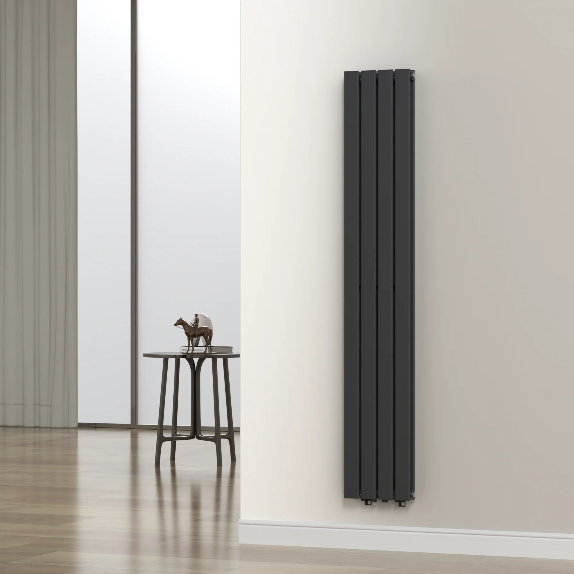 Designheizkörper Nore Schwarz 180x30cm Doppellagig 1122W [neu.haus] - Image 2