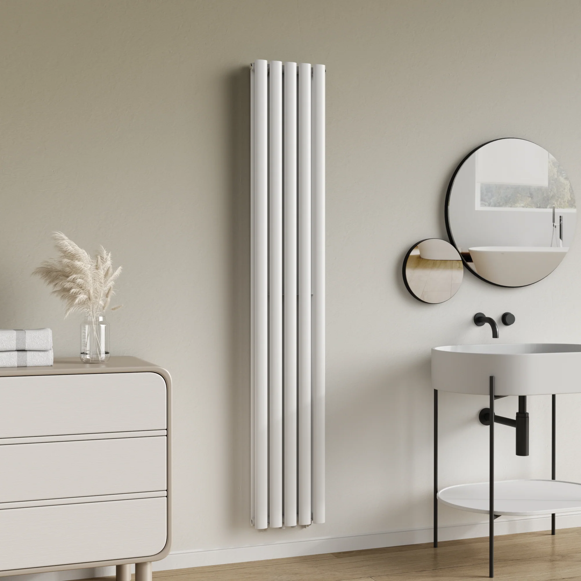 Design Röhrenheizkörper Nore Weiß 180x30cm Doppellagig 1122W [neu.haus] - Image 2