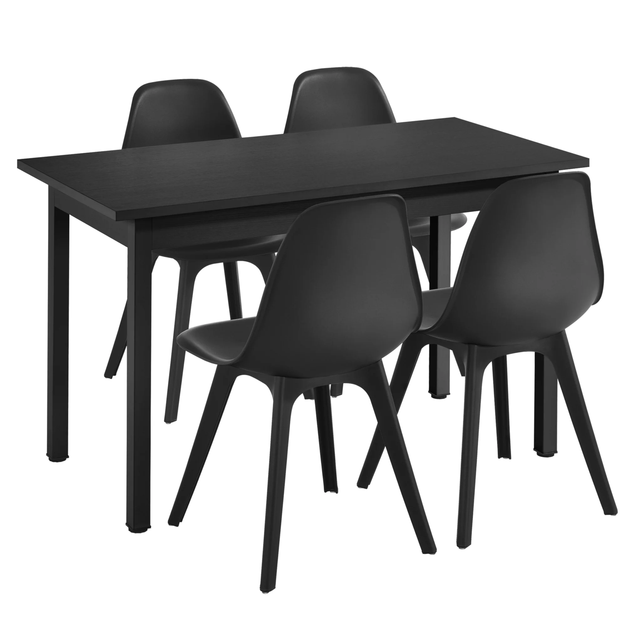 Essgruppe Horten 5-tlg. Tisch 120x60 cm Weiß [en.casa] - Image 3