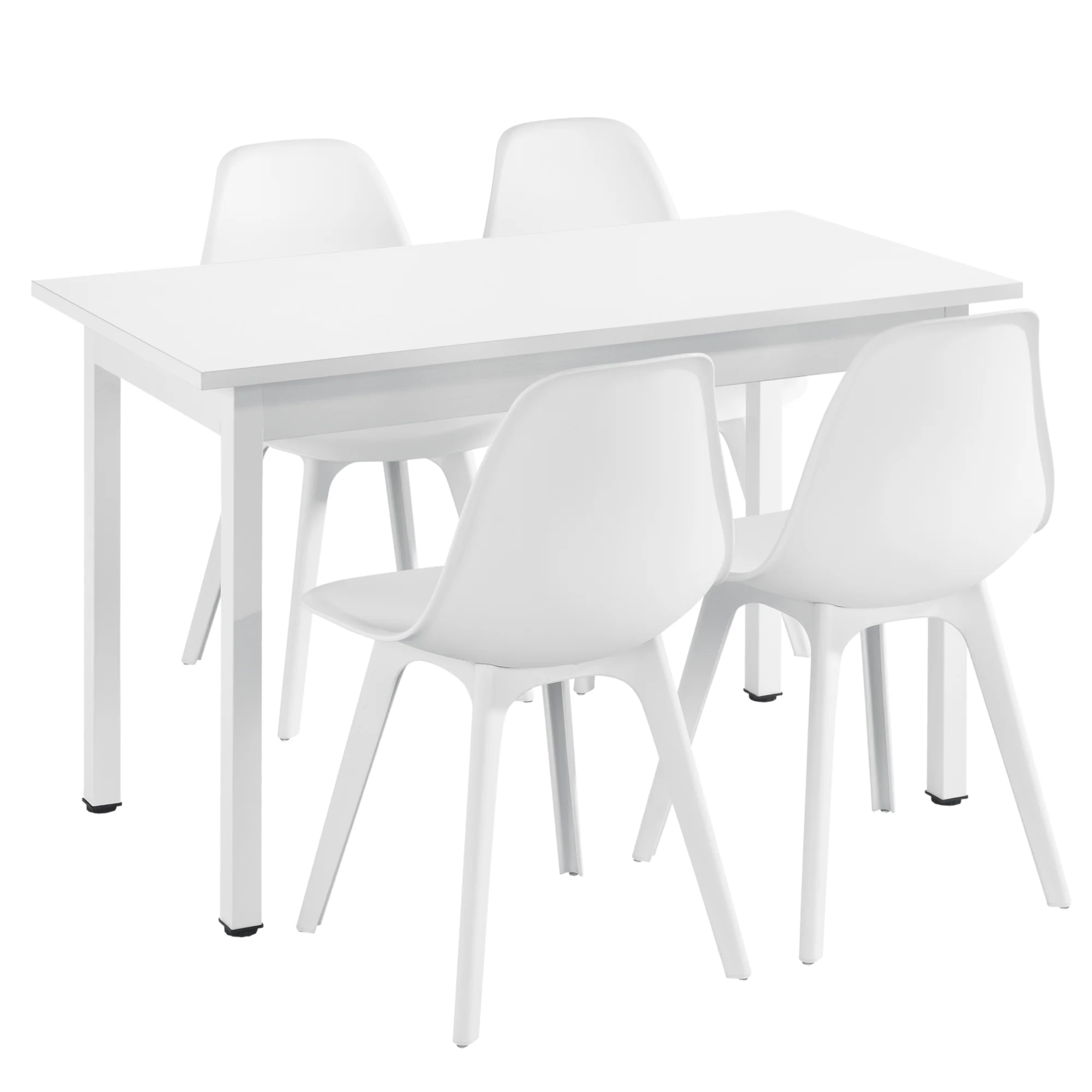 Essgruppe Horten 5-tlg. Tisch 120x60 cm Weiß [en.casa] - Image 5