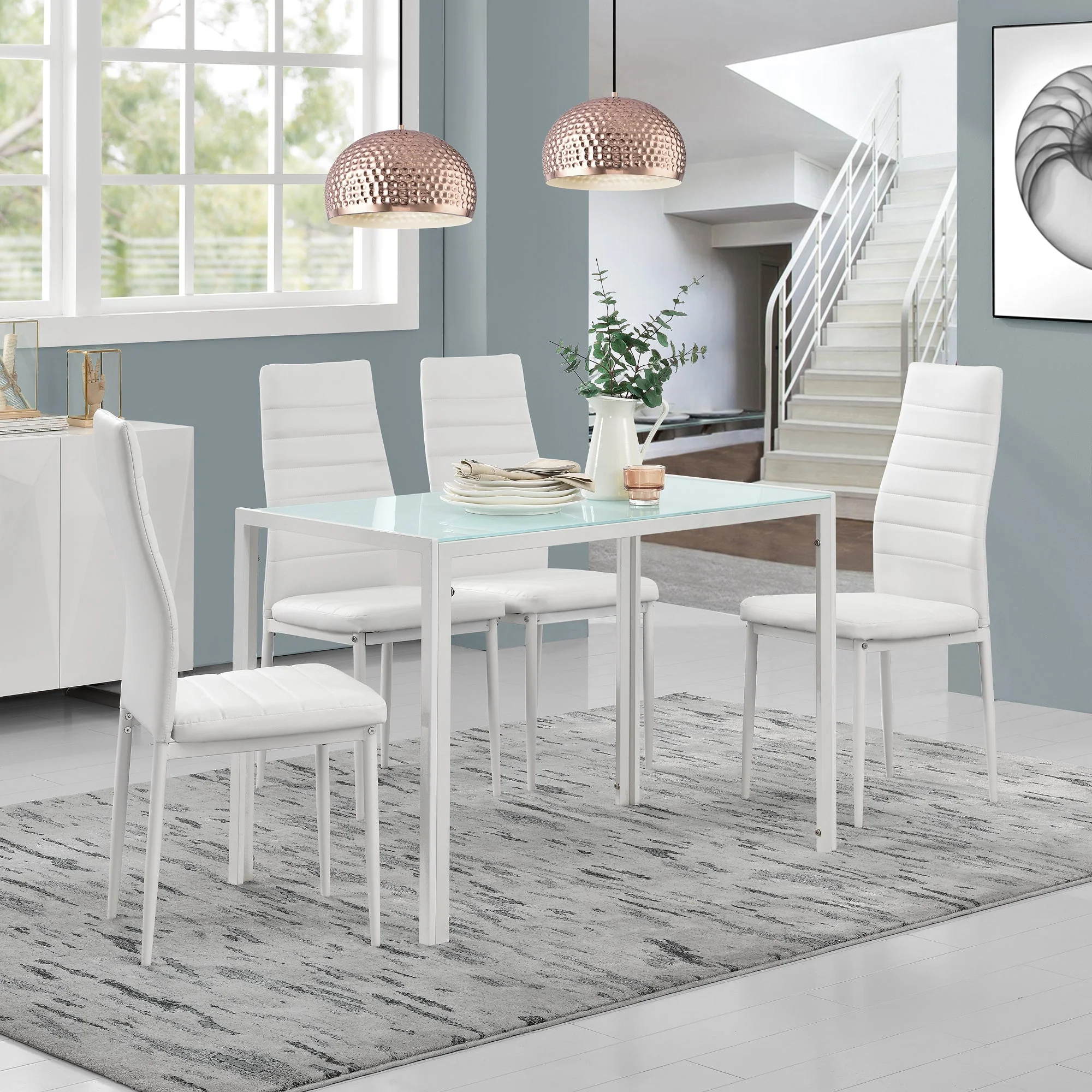 Esstisch Eschede 105x60x75 cm mit Tischplatte aus Glas in versch. Farben en.casa - Image 6