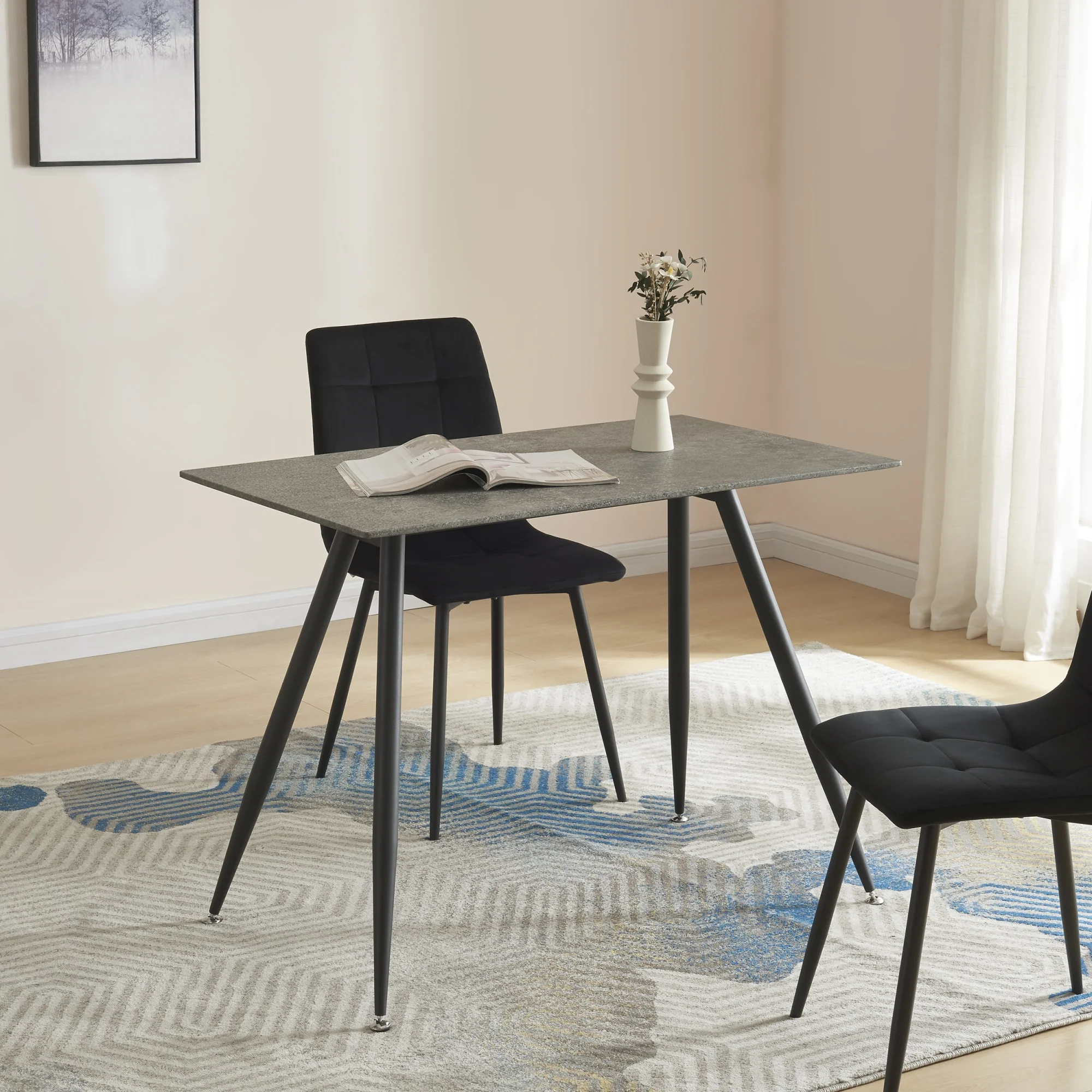 Esstisch Fitjar Beton-Optik in versch. Größen [en.casa] - Image 3