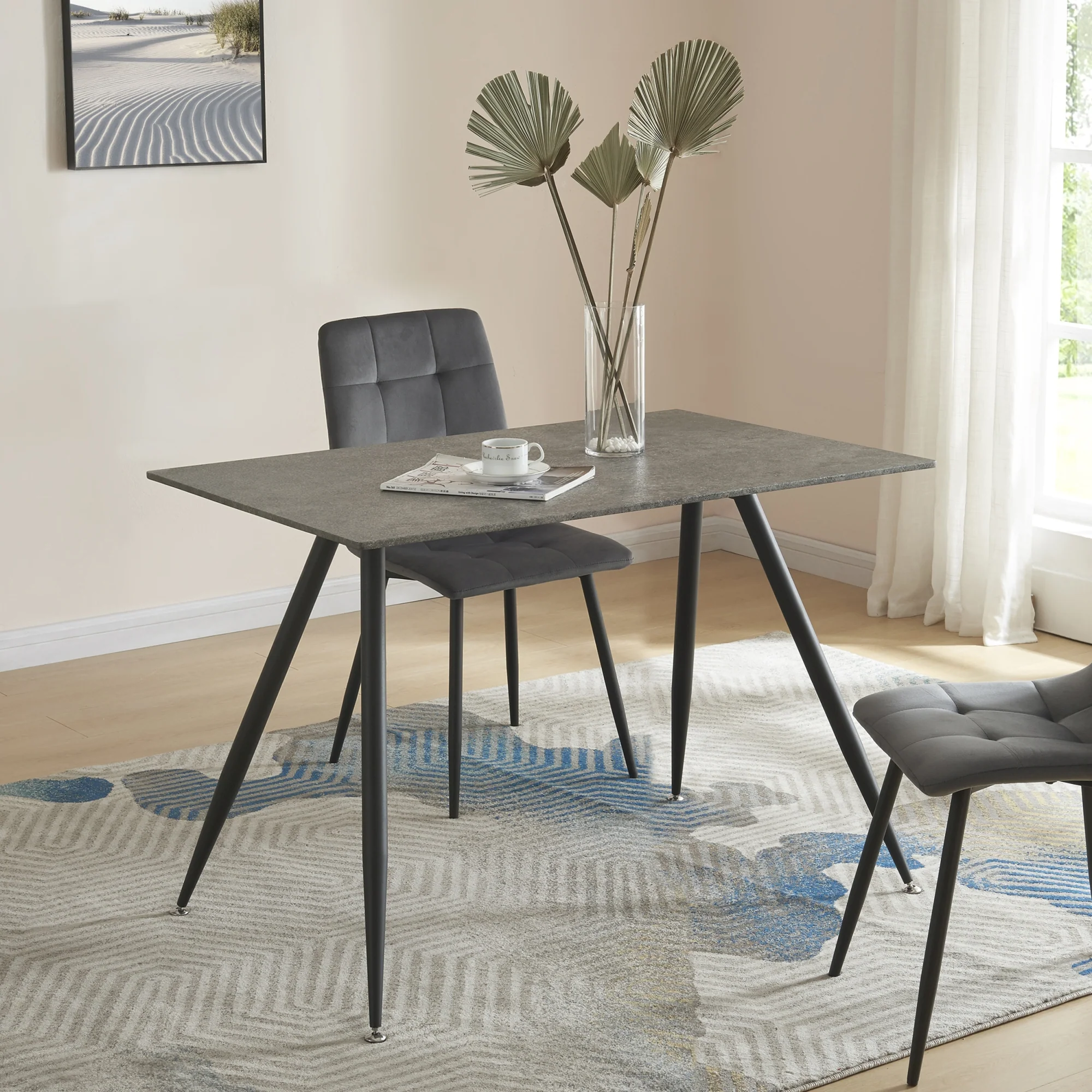 Esstisch Fitjar Beton-Optik in versch. Größen [en.casa] - Image 4