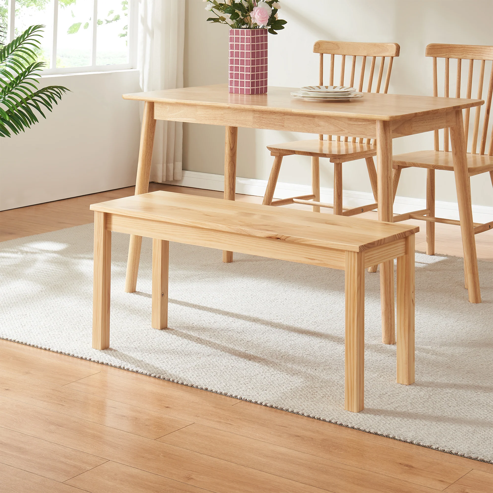 Esszimmerbank aus Holz Trerunulu [en.casa]