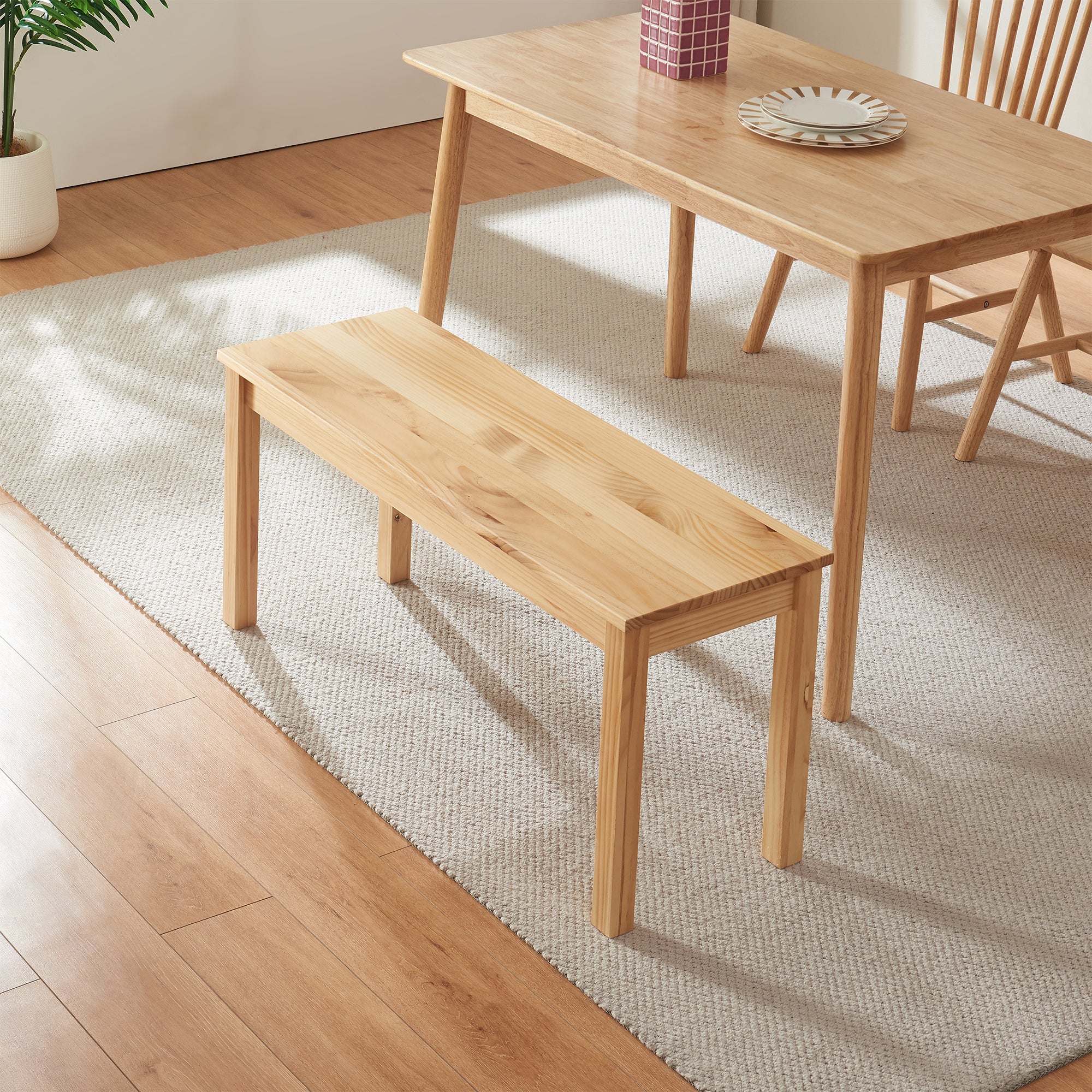 Esszimmerbank aus Holz Trerunulu [en.casa] - Image 8