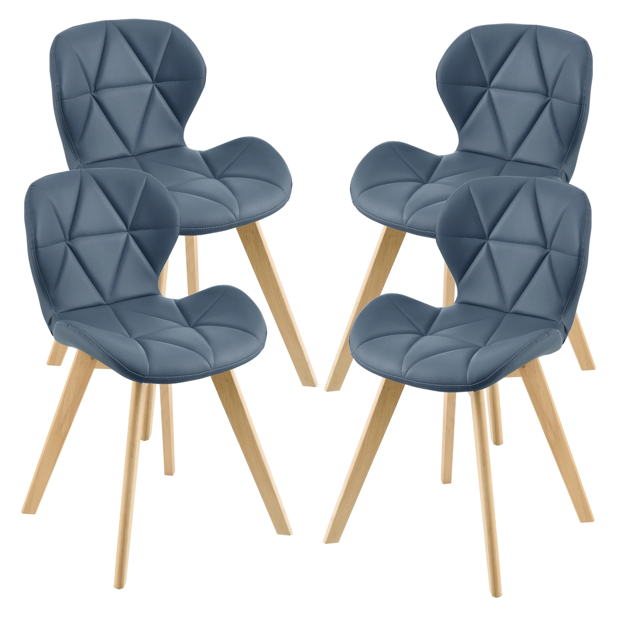 Esszimmerstuhl Älmhult 4-er Set 78x47x52 cm Kunstleder versch. Farben [en.casa] - Image 2