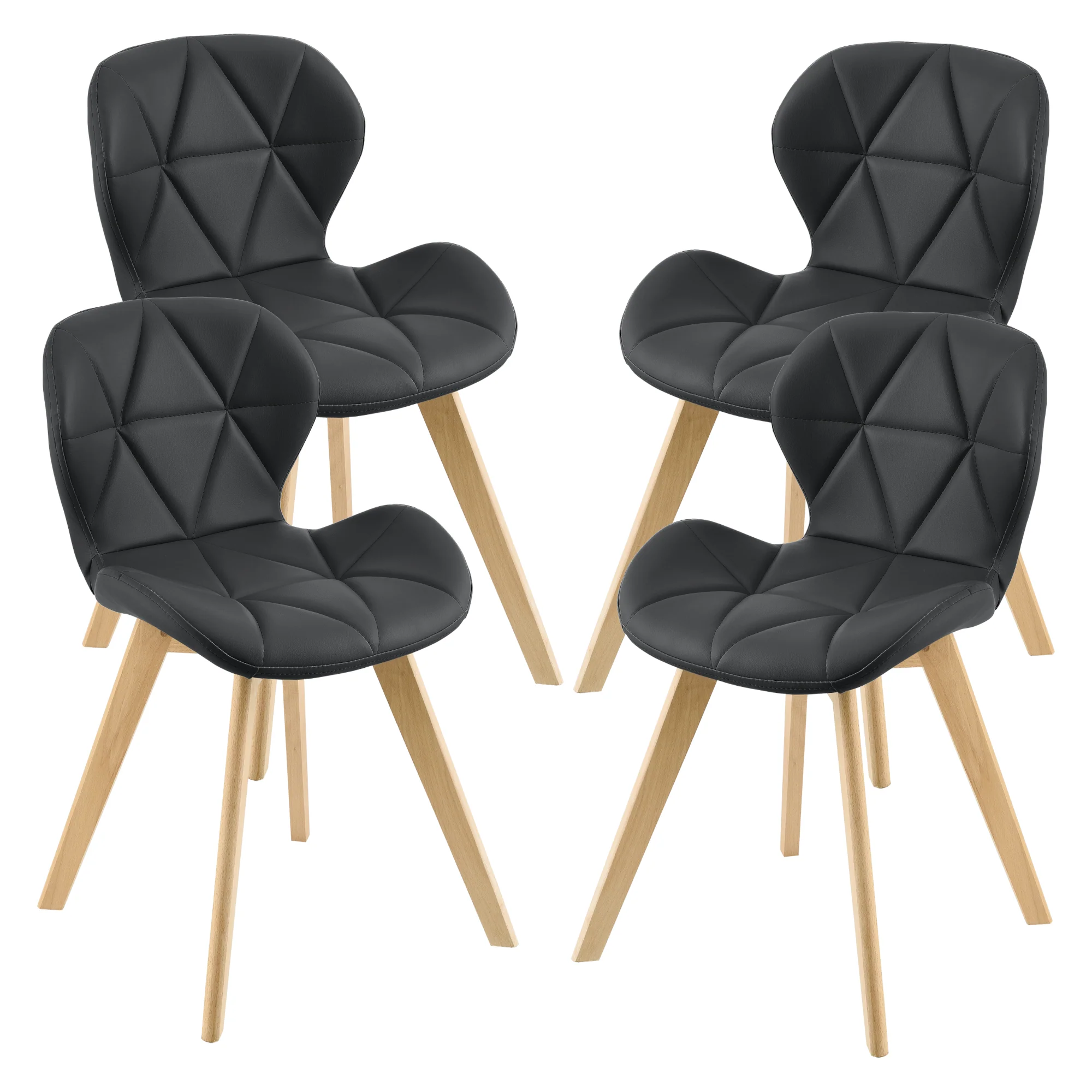 Esszimmerstuhl Älmhult 4-er Set 78x47x52 cm Kunstleder versch. Farben [en.casa] - Image 3