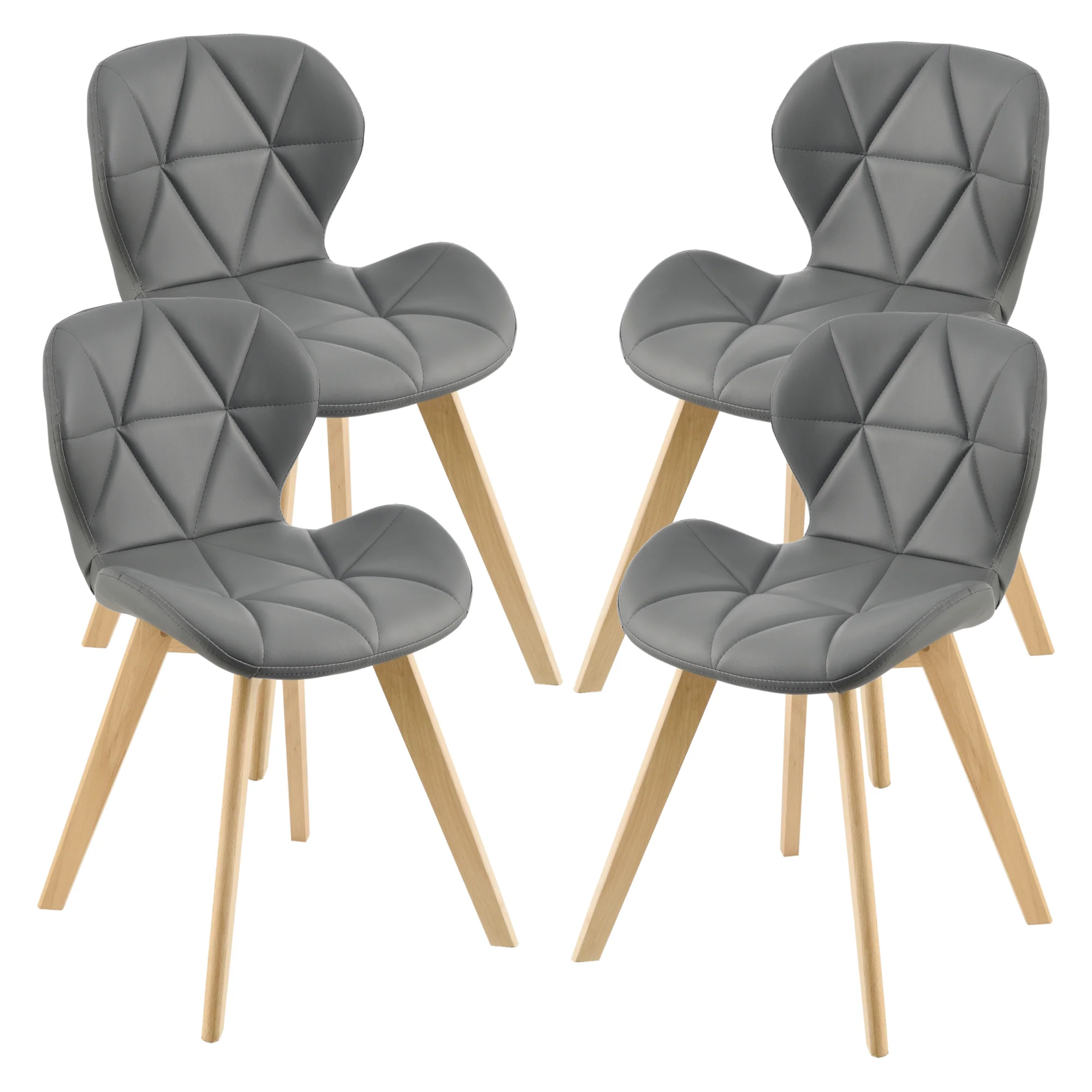 Esszimmerstuhl Älmhult 4-er Set 78x47x52 cm Kunstleder versch. Farben [en.casa] - Image 4