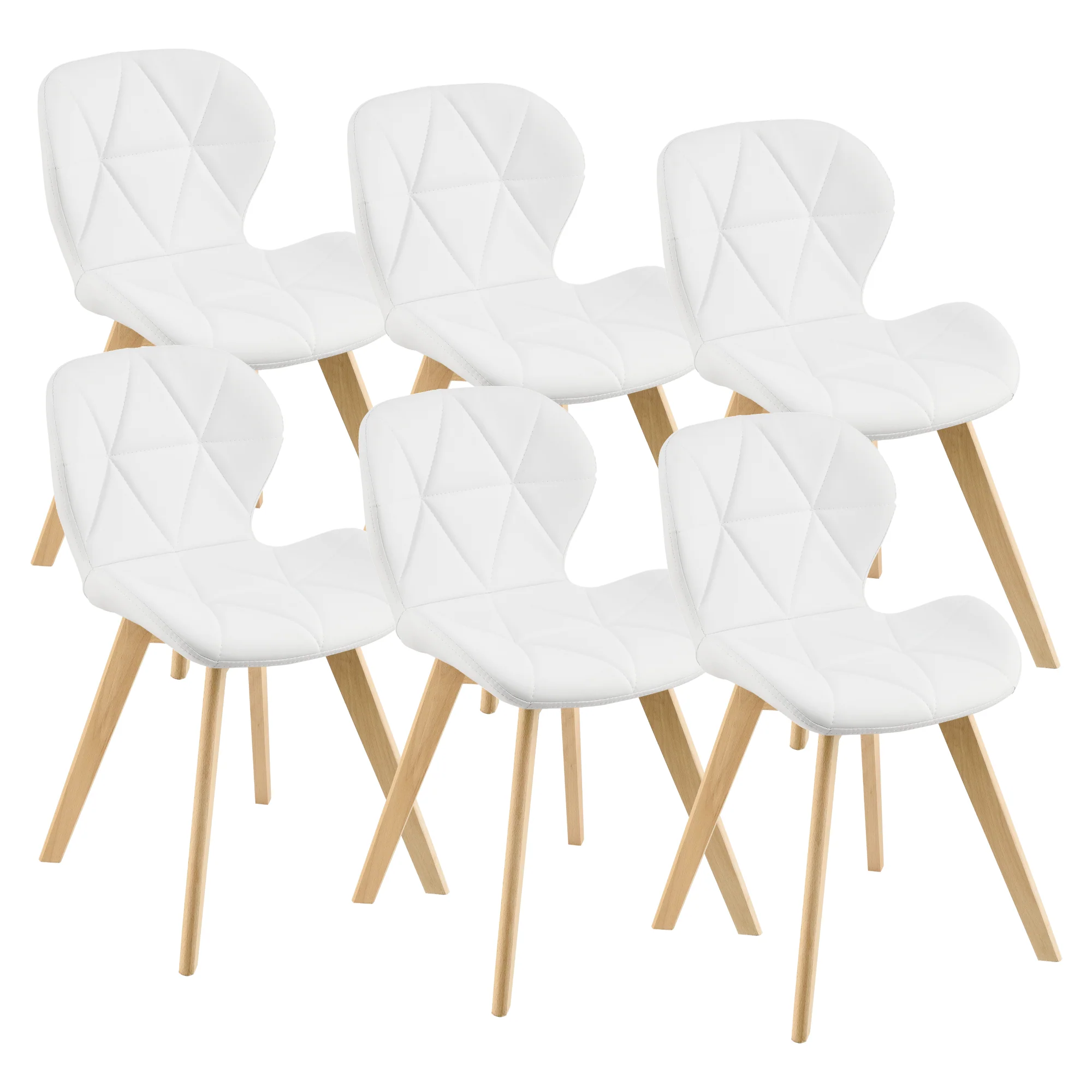 Esszimmerstuhl Älmhult 6-er Set 78x47x52 cm Kunstleder versch. Farben [en.casa]