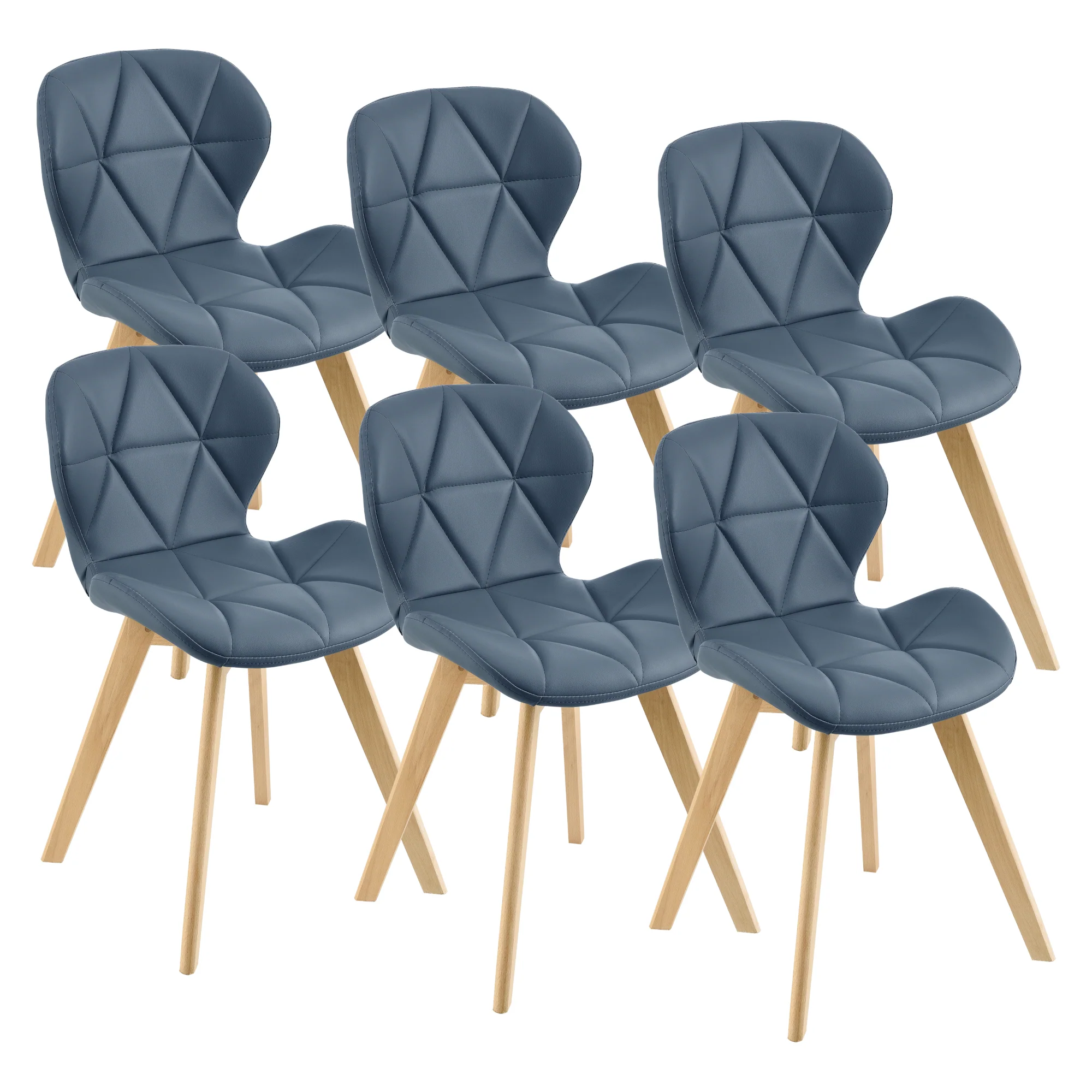 Esszimmerstuhl Älmhult 6-er Set 78x47x52 cm Kunstleder versch. Farben [en.casa] - Image 2