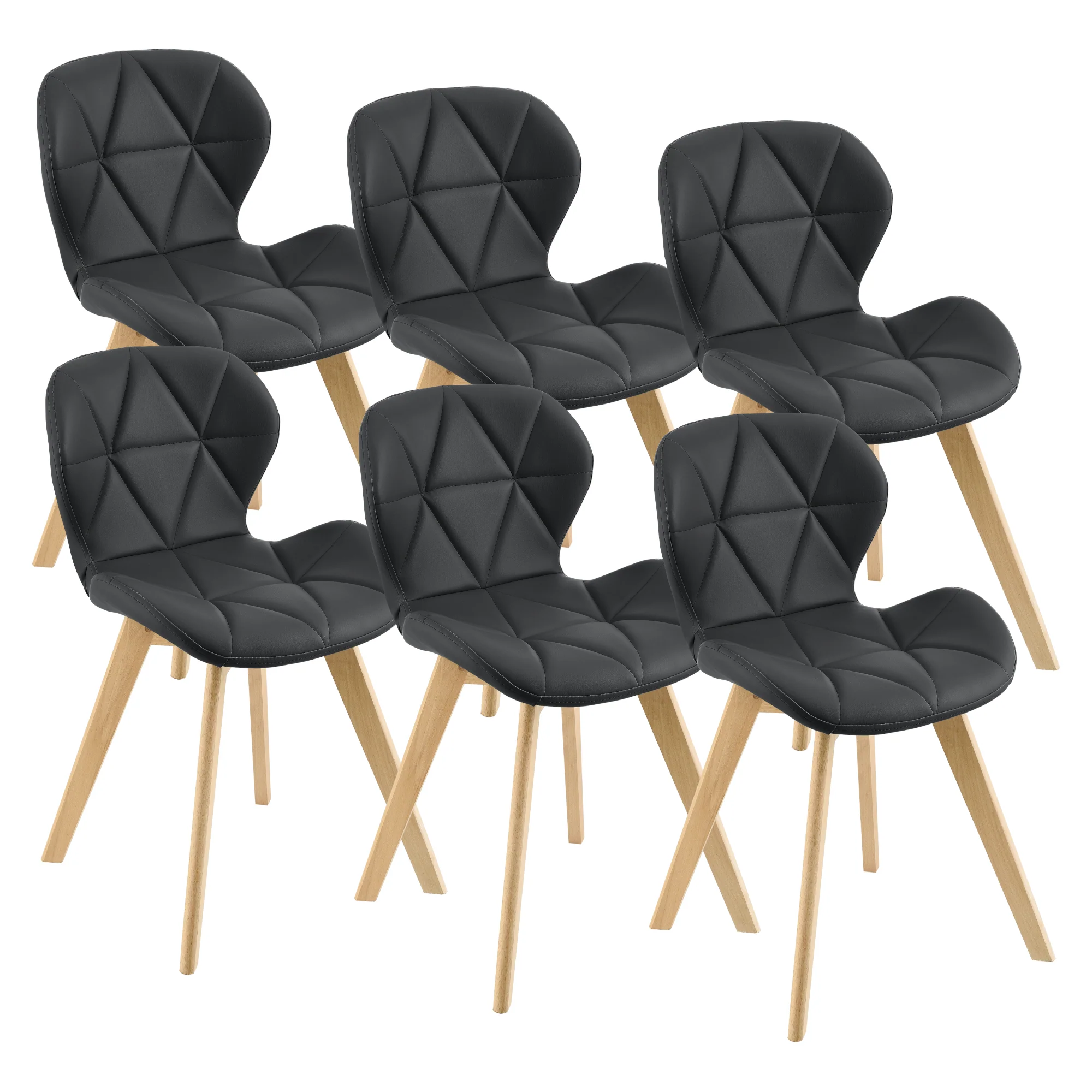 Esszimmerstuhl Älmhult 6-er Set 78x47x52 cm Kunstleder versch. Farben [en.casa] - Image 3