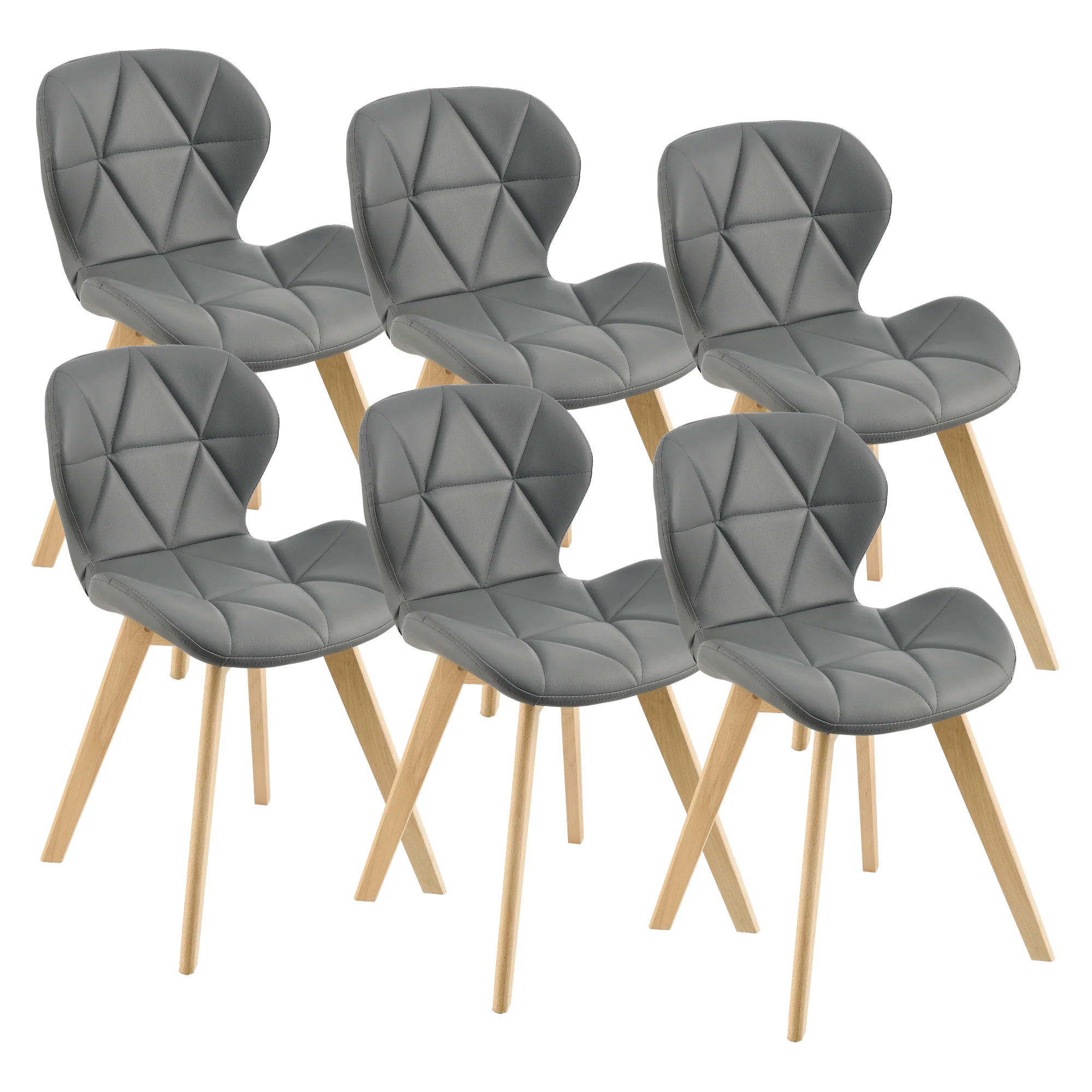 Esszimmerstuhl Älmhult 6-er Set 78x47x52 cm Kunstleder versch. Farben [en.casa] - Image 4